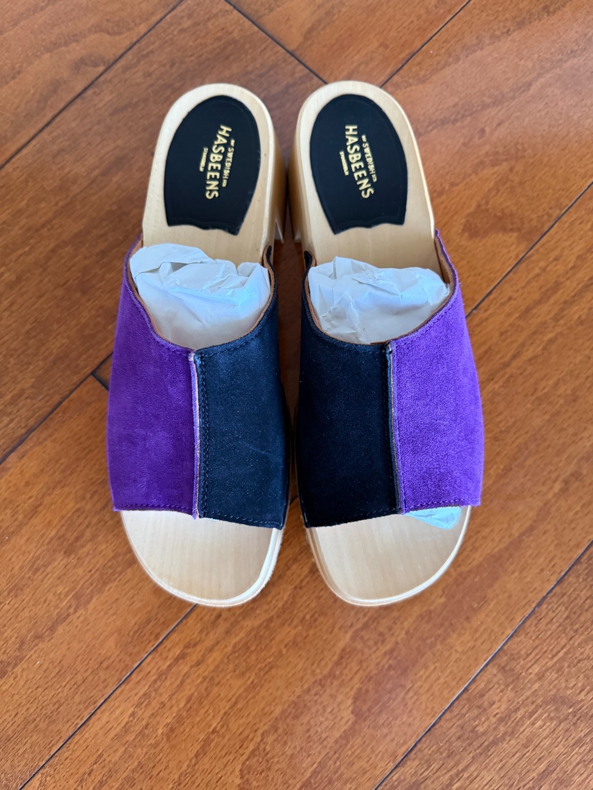swedish hasbeens Combo Clog Nero/Viola 39 (US Women’s 9) B (M) Save $155.00