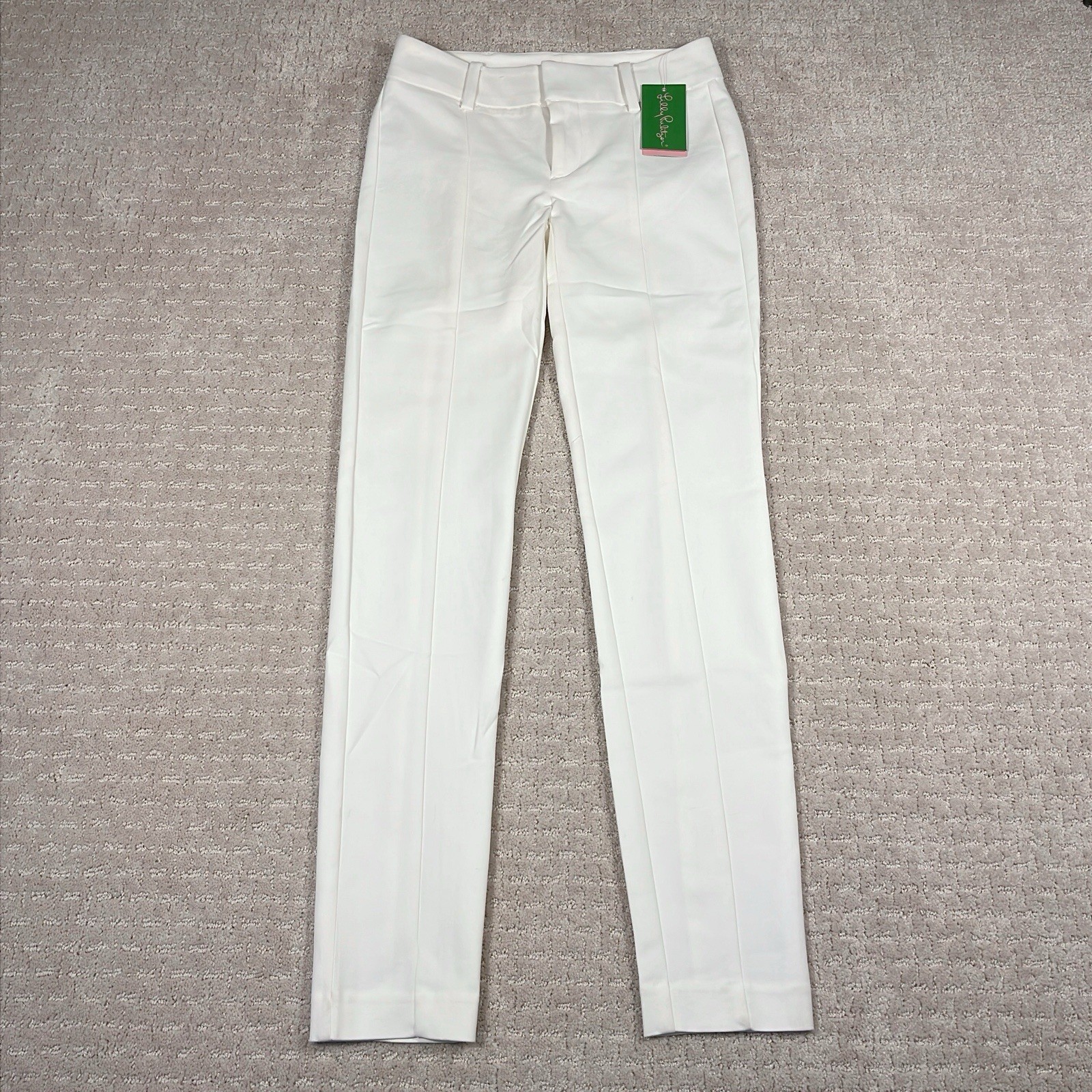 Lilly Pulitzer Chantal Stretch Dinner Pants Womens Size 00 White New Tags Resort