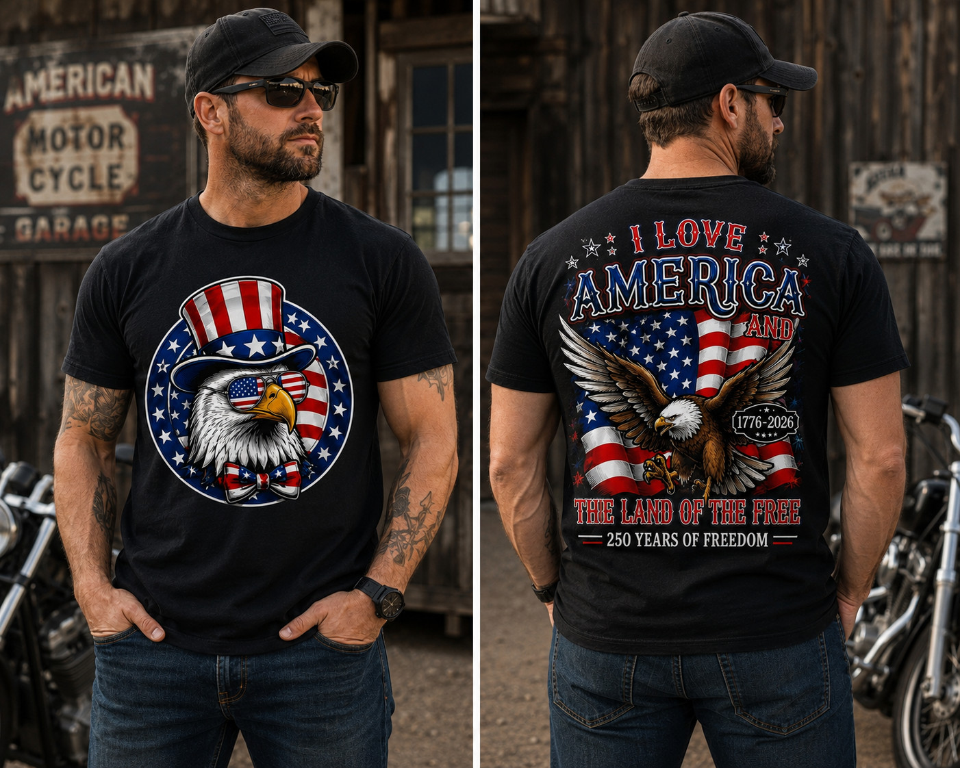 250th Anniversary America T-Shirt, 250th Years Of Freedom Size S-5XL
