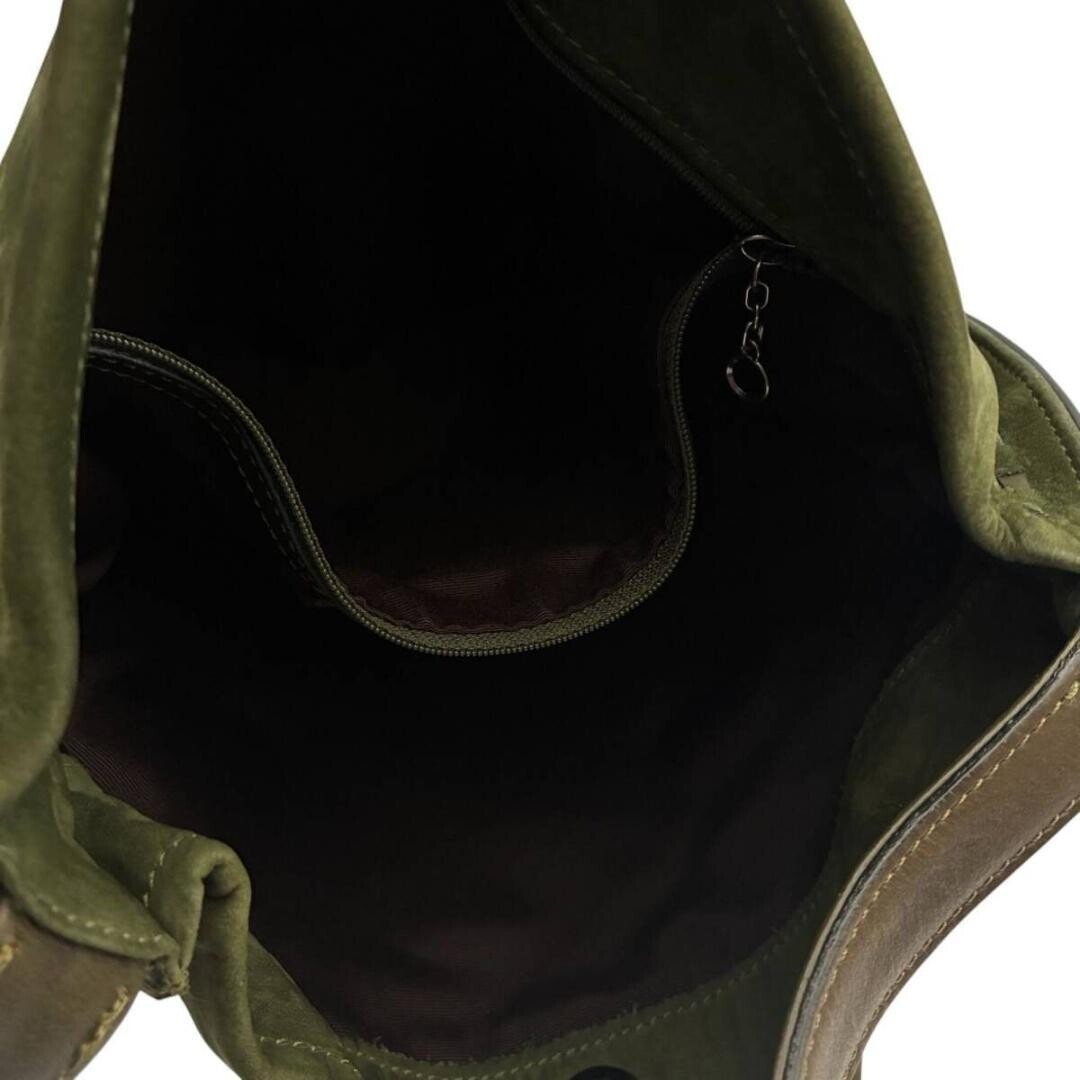 Coach Suede Leather Shoulder Bag Olive Green Vintage Y2K Nubuck Auth