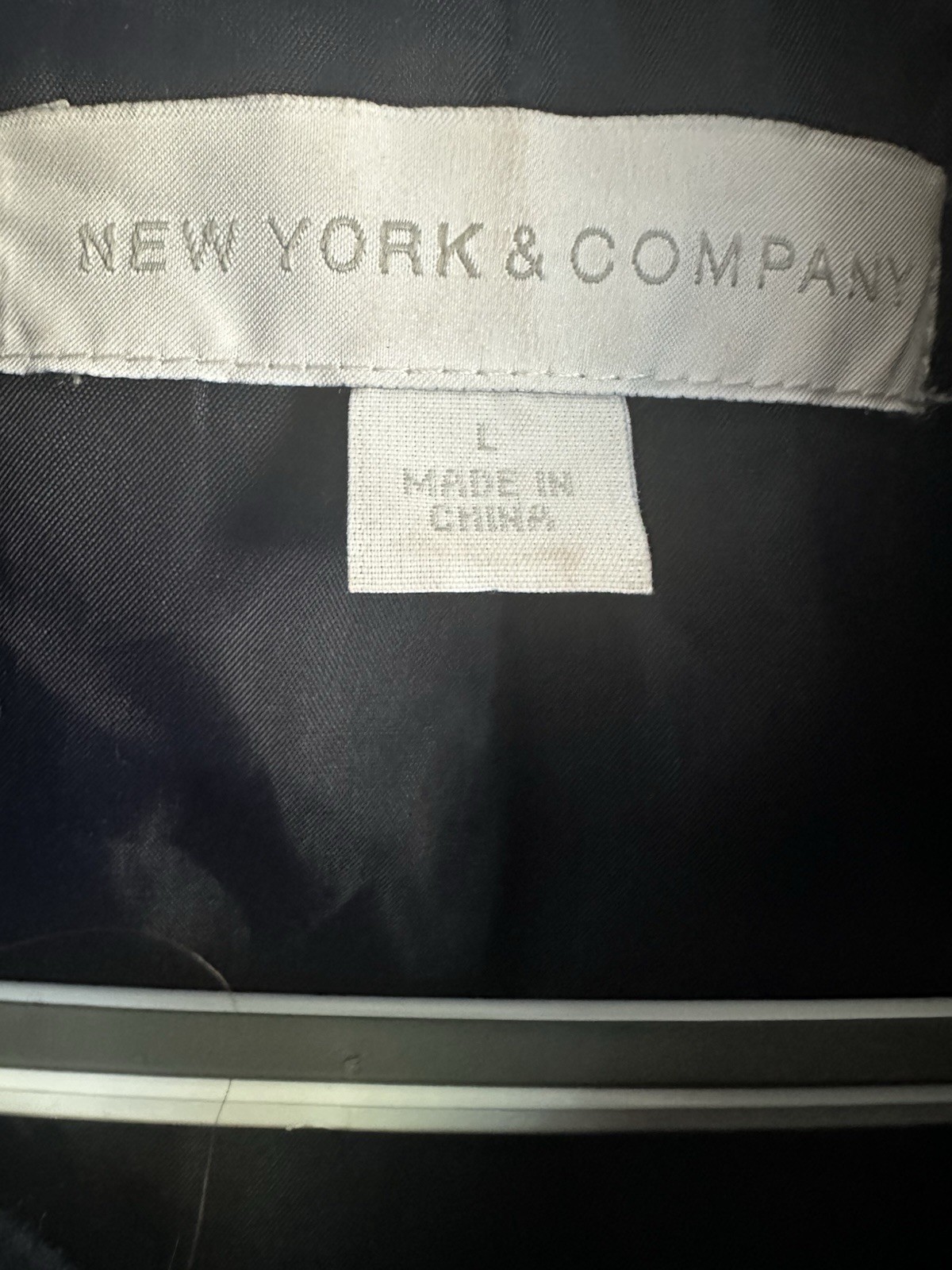 New York & Company Women’s Blue Double-Breasted Wool Blend Pea Coat Lined L