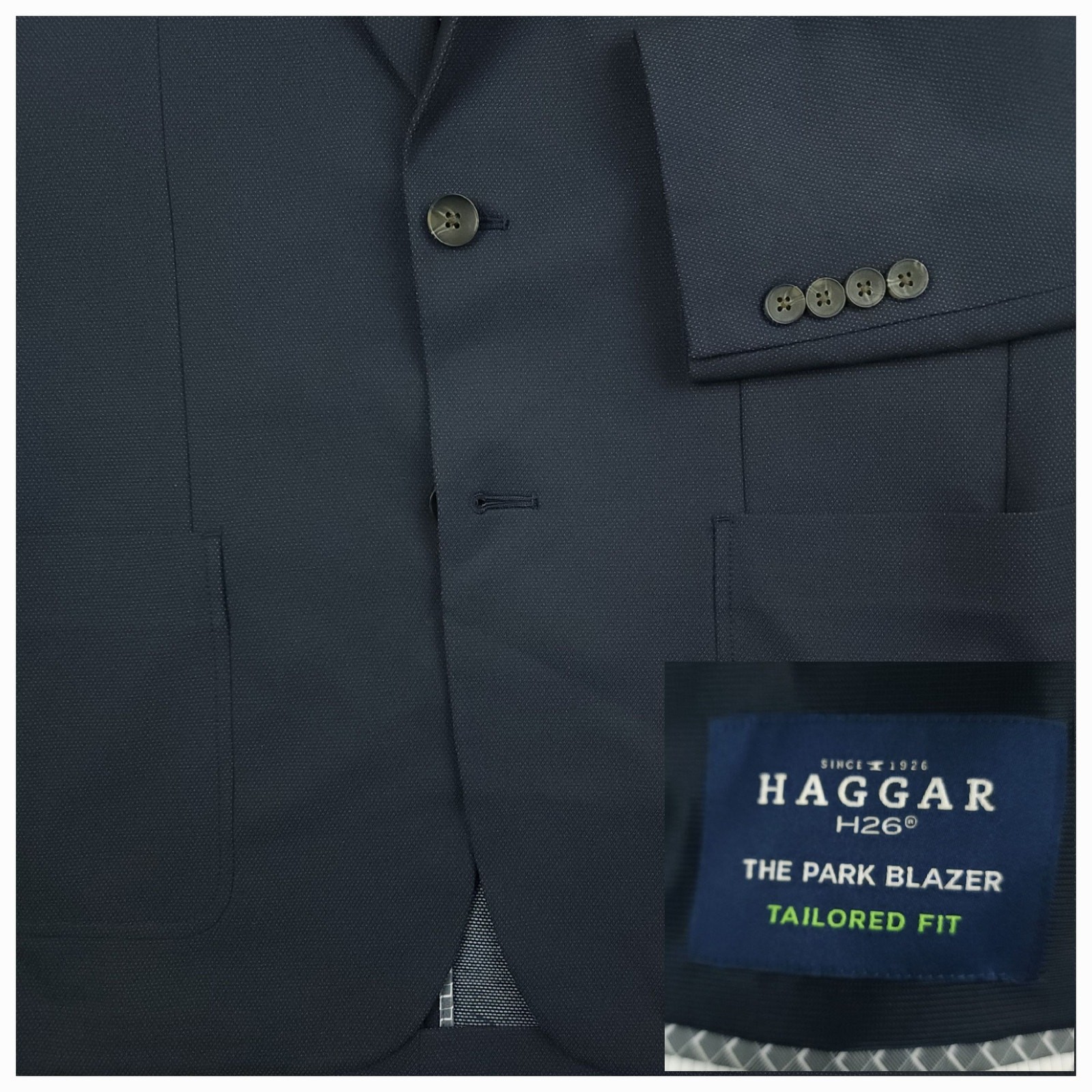 Haggar Sport Coat Mens 40R Unstructured Summer Casual Patch Pocket The Park Navy
