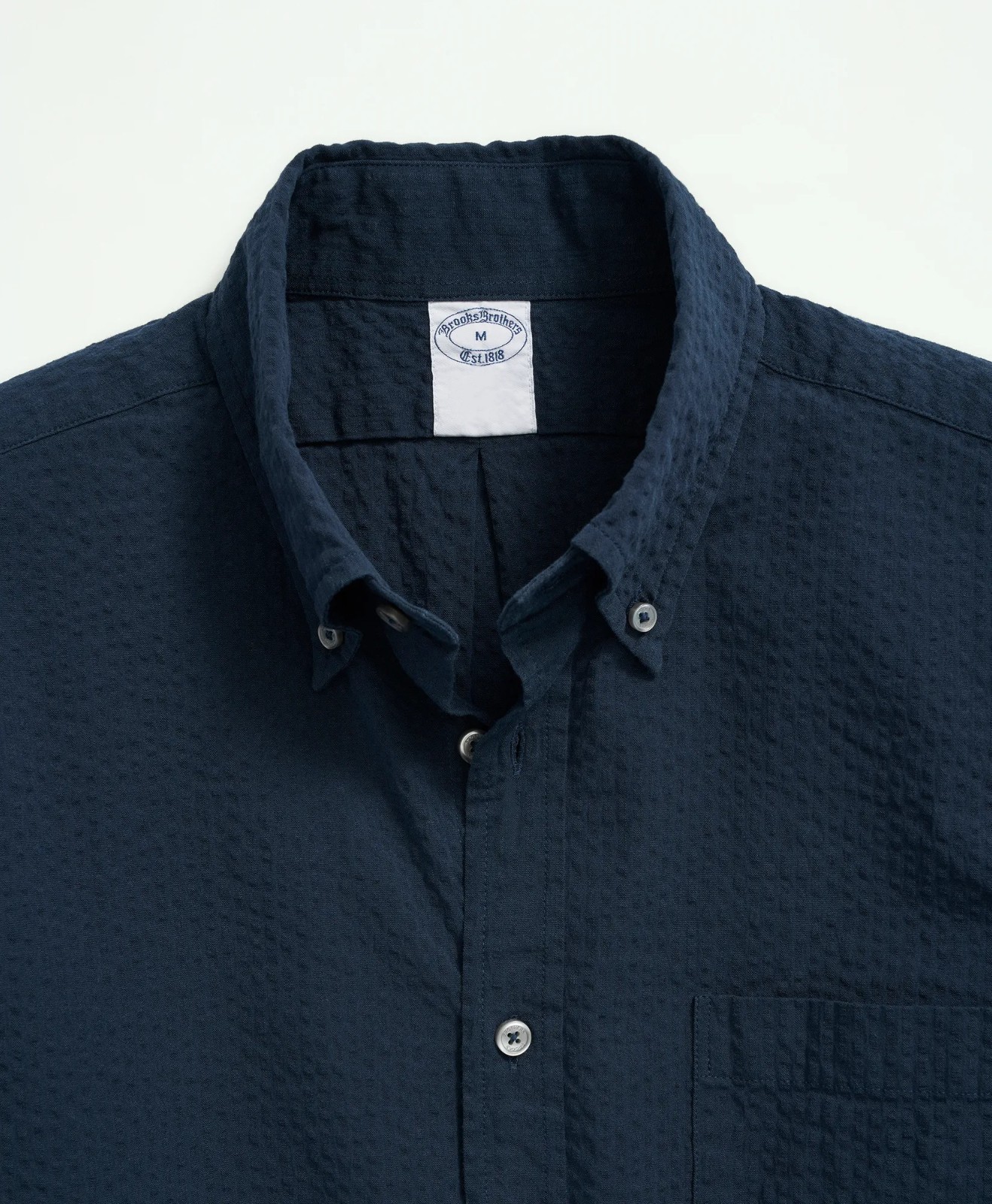 Brooks Brothers Men’s Regular Stretch Seersucker Button Down Long Sleeve Shirt