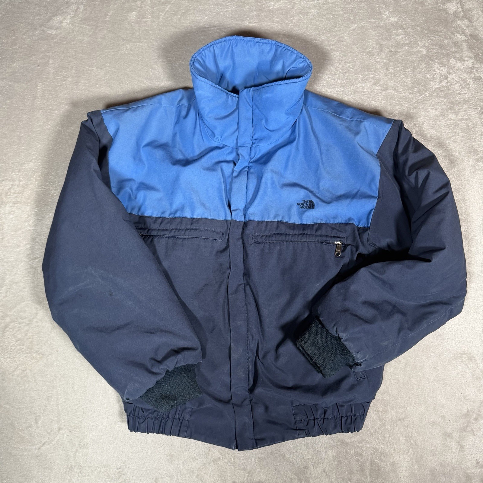 The North Face Men’s Blue/Navy Down Puffer Jacket Full Zip Pockets Size L