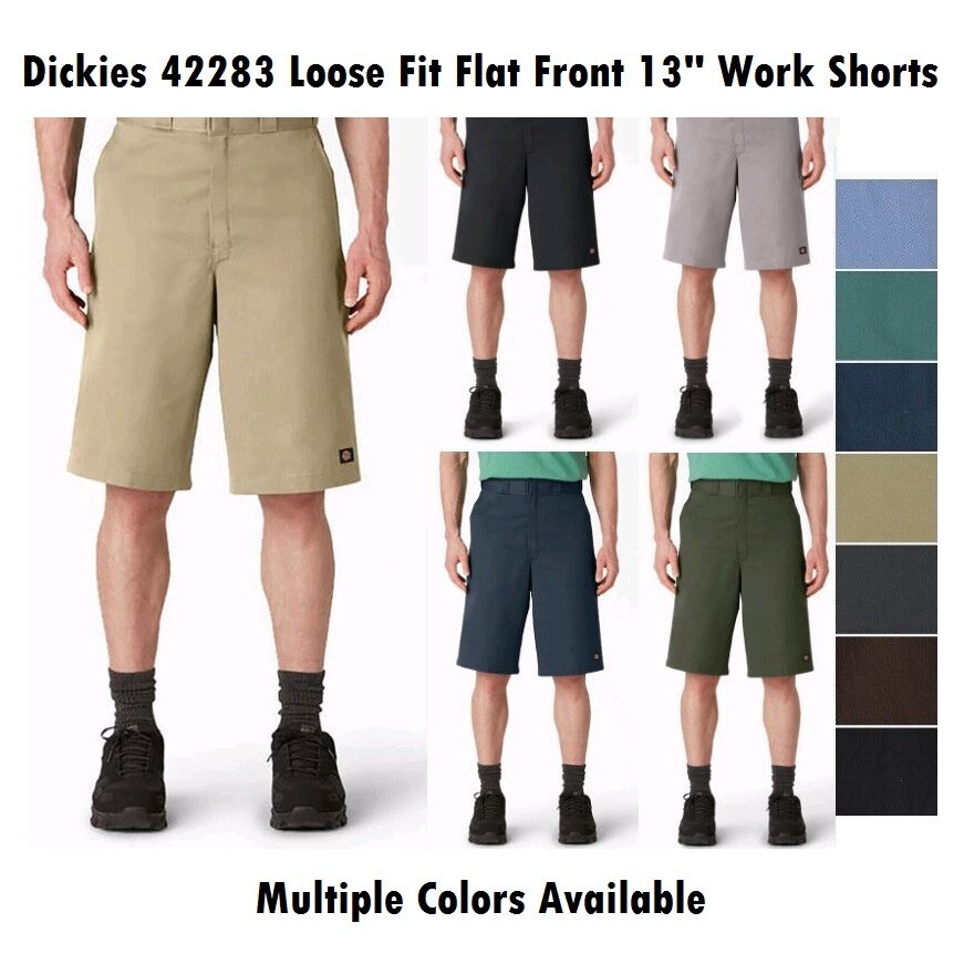 Dickies Men’s Loose Fit Flat Front Work Shorts 13″ 42283 Multi Colors Available