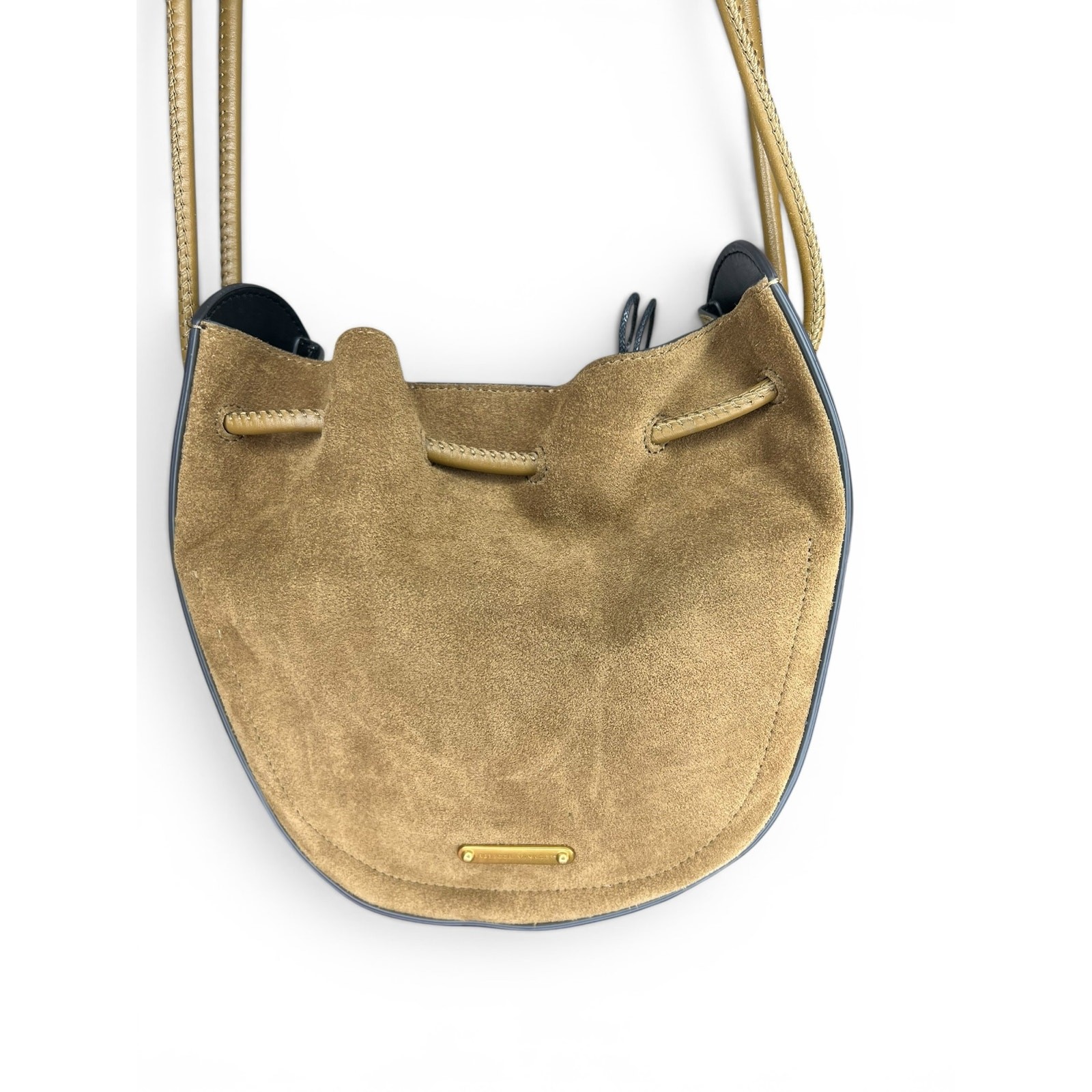 NWT Rebecca Minkoff Lulu Suede Leather Crossbody Bucket Bag Tassel – Military