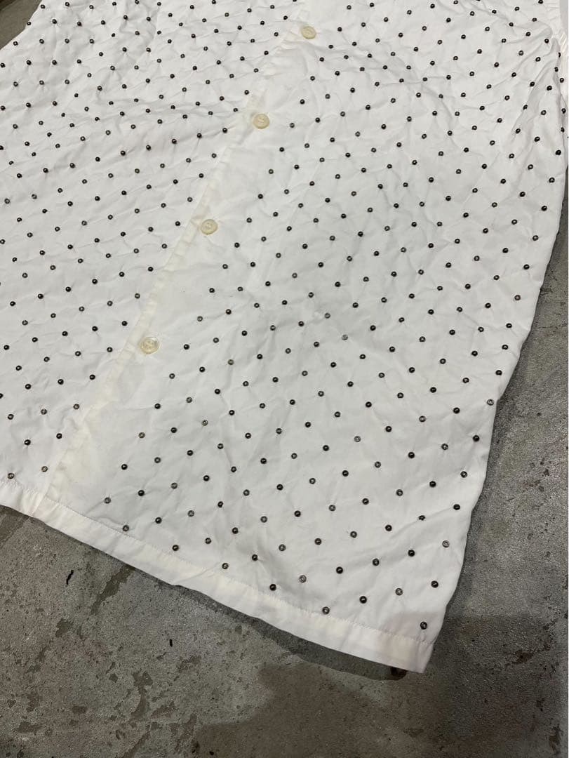 Studded Shirt XS (US XXS) PRADA 2009FW Archive White Runway Collection Piece