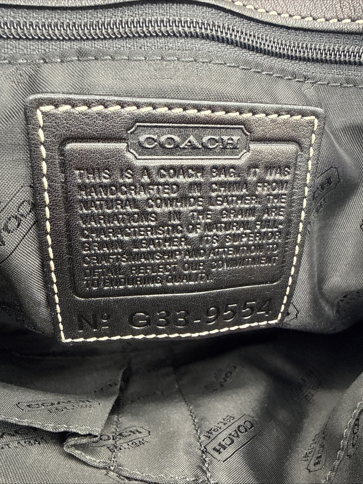 Vintage Coach Hampton 9554 Black Leather Tote Satchel Purse Buckles W/check Book