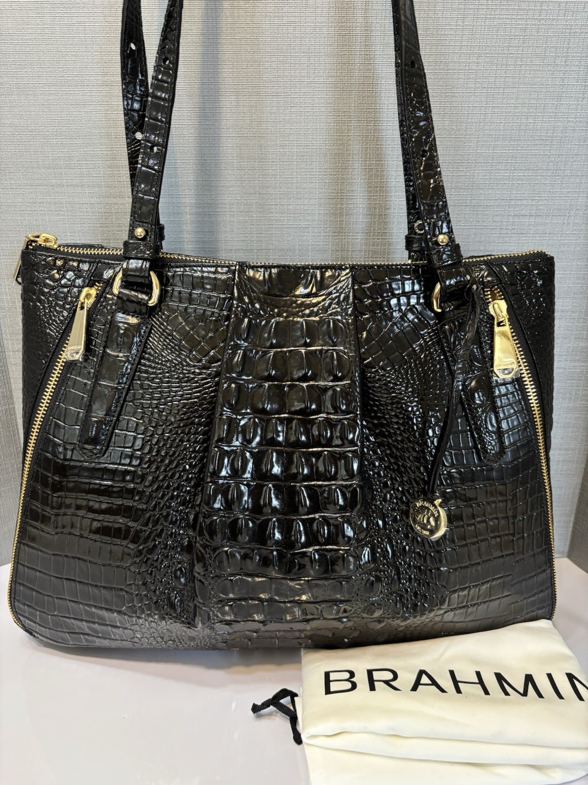 BRAHMIN ADINA Black Melbourne Leather Tote Leather NWT – See pics / 2 available
