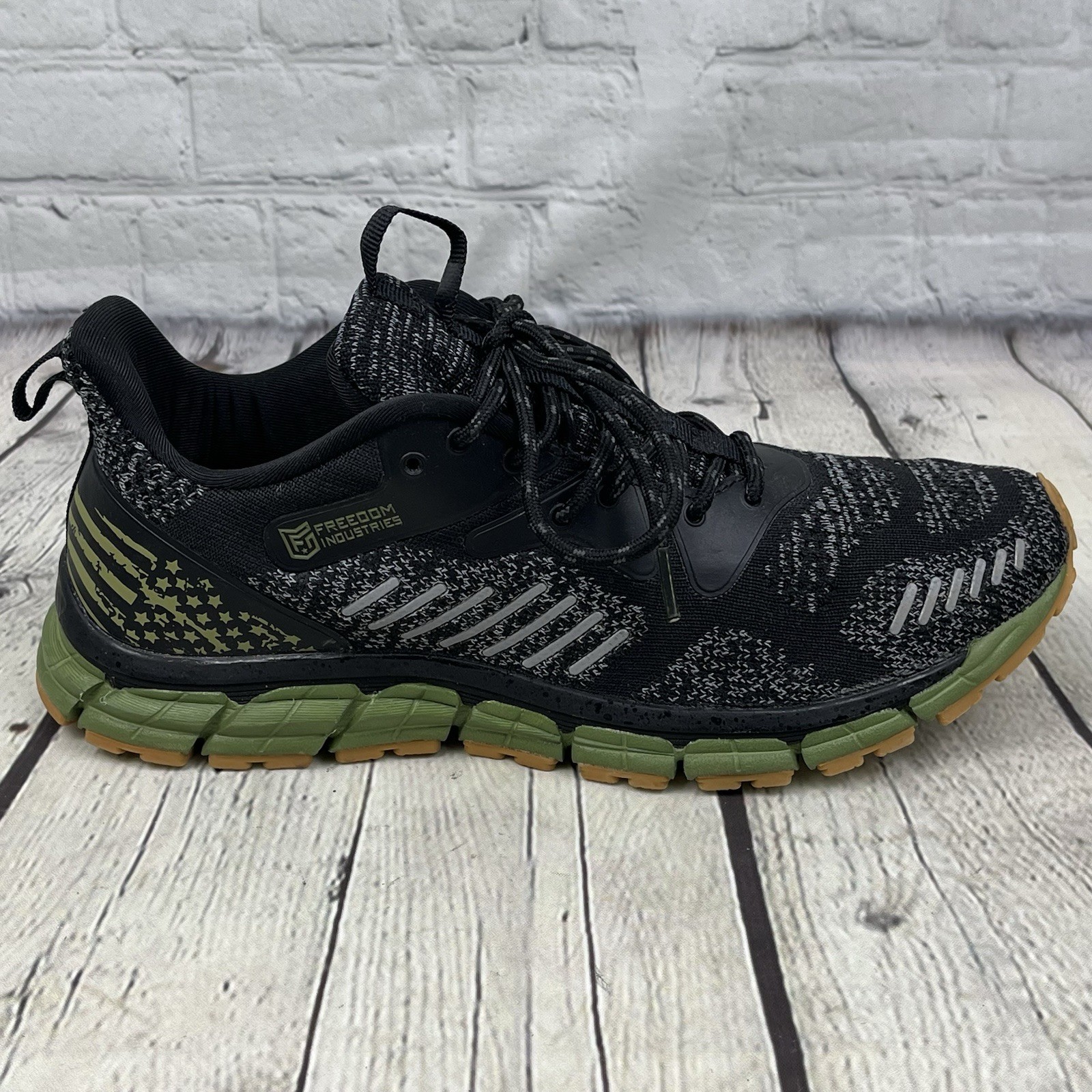 Freedom Industries XP1-RT Trail Running Shoes Mens Size 8.5 Black Green Sneakers