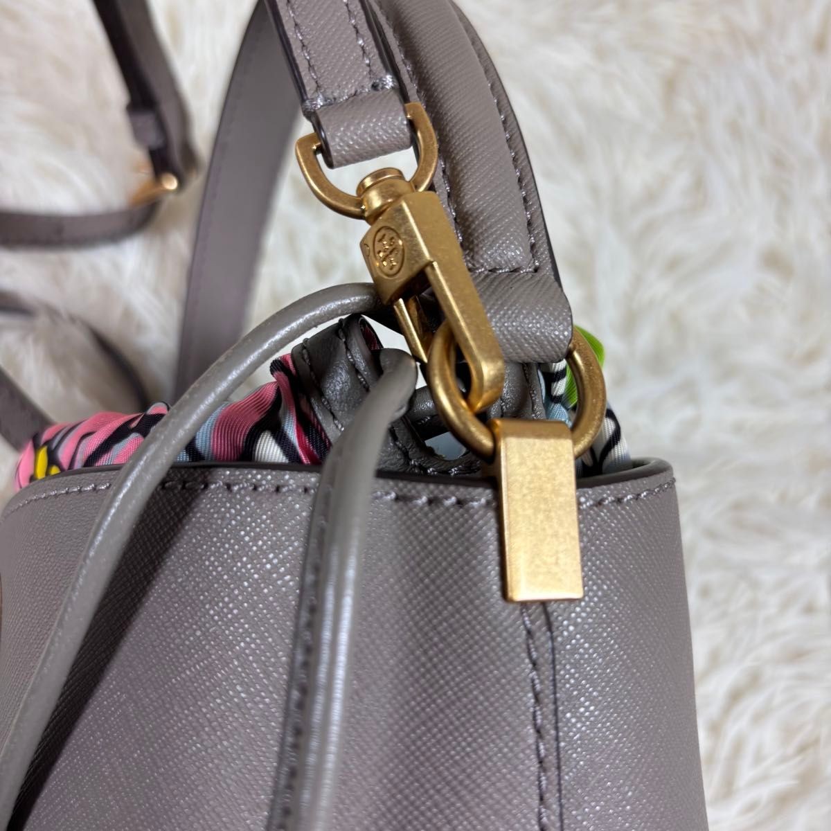 Tory Burch Robinson Mini Bucket 2way Leather Drawstring with Bag from Japan