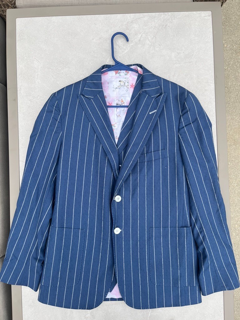 RC Tom James Holland & Sherry Navy Pinstripe Sport Coat & Vest 40R
