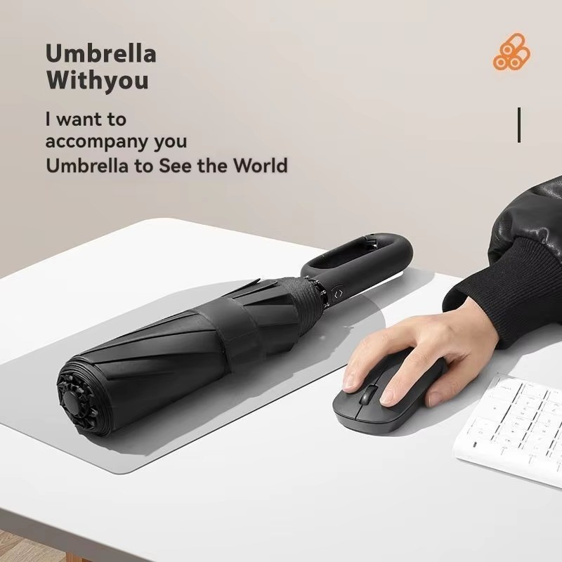 1pc 20-Rib Automatic Folding Umbrella Men Women Strong Windproof Sun Rain – NEW