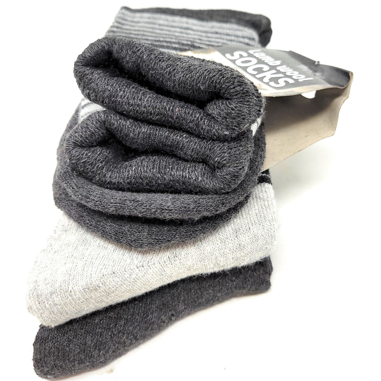 Men Lamb Wool Socks, 12 Pack – Thick Warm Winter Cold Weather Thermal Crew Socks