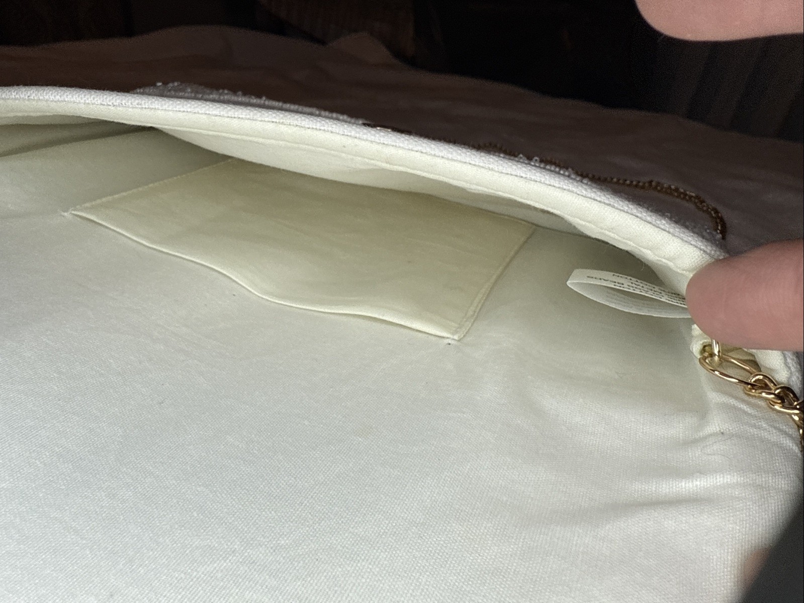 Bride Clutch Embroidered Glass Beaded Gold Tone Chain Strap Classy Elegant