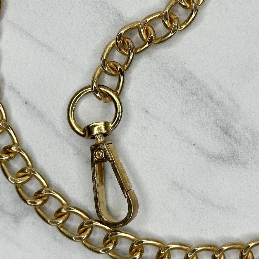 Gold Tone Chain Link Crossbody Purse Handbag Replacement Strap – 50″