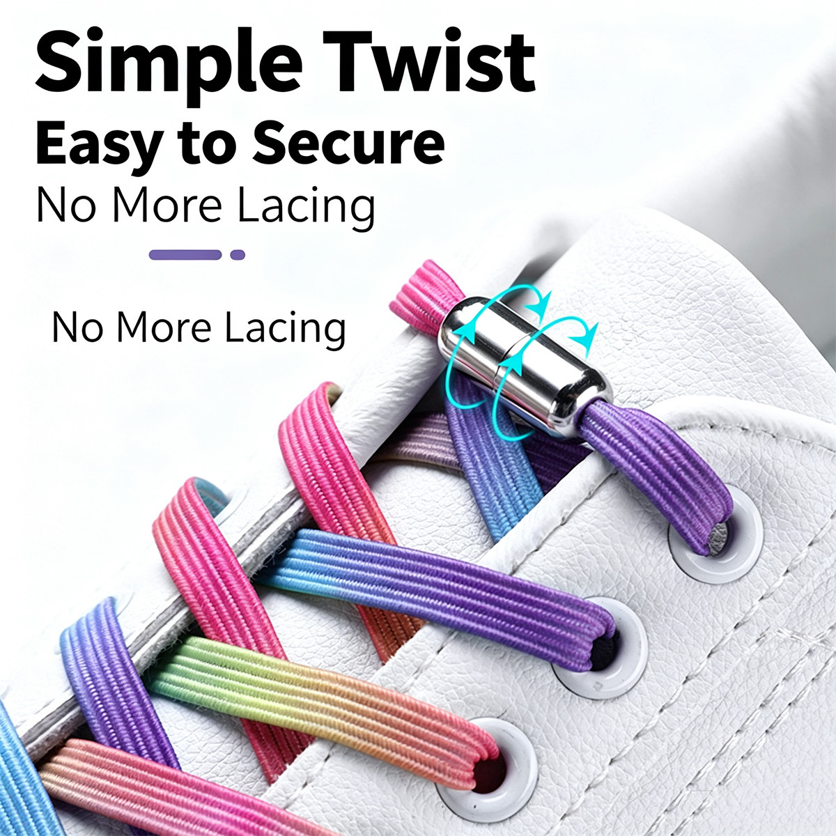 No Tie Elastic Lock Shoelaces for Kids Adults Sneakers Slip On Shoe Laces US