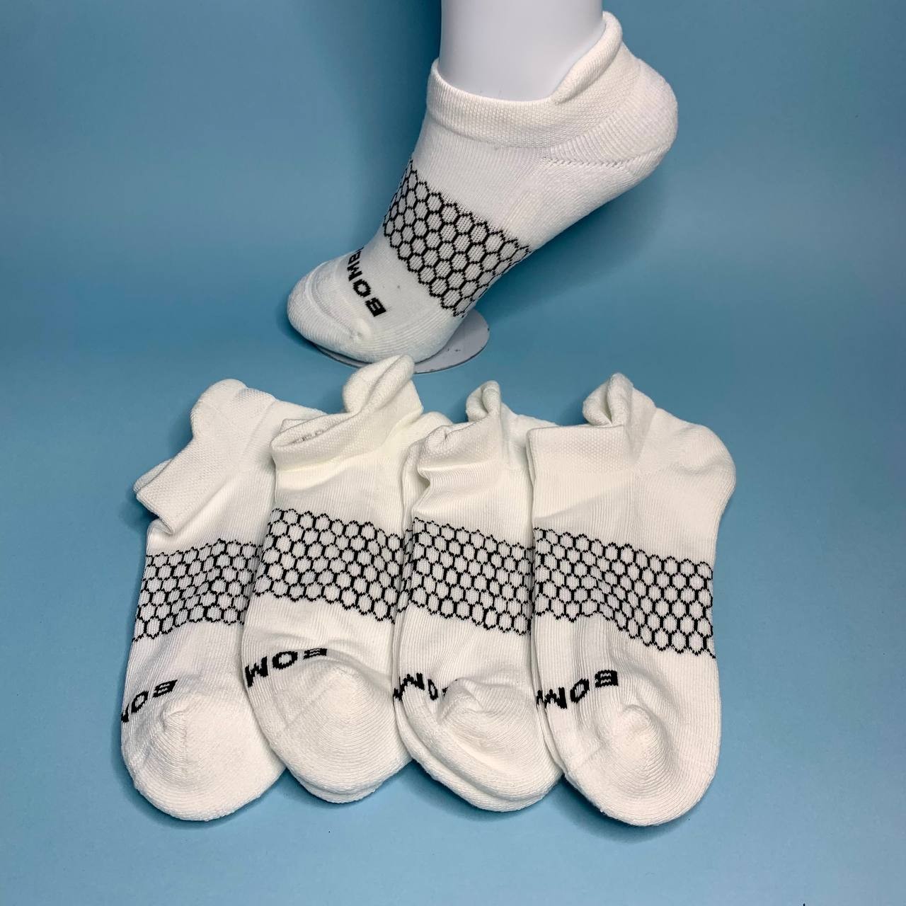 Bombas Women’s Ankle Socks 4 Pair Pack White Black Size S Small M L Multi Size