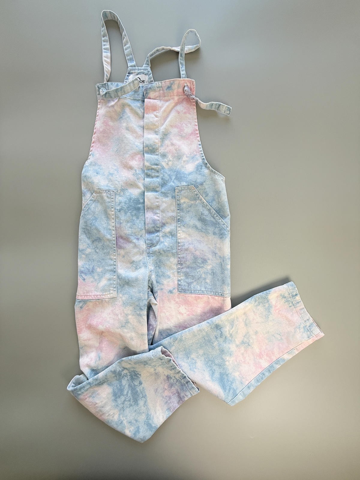 Tie Dye Overalls M, Pastel Denim Overalls, Y2K Overalls, Vintage Dungarees