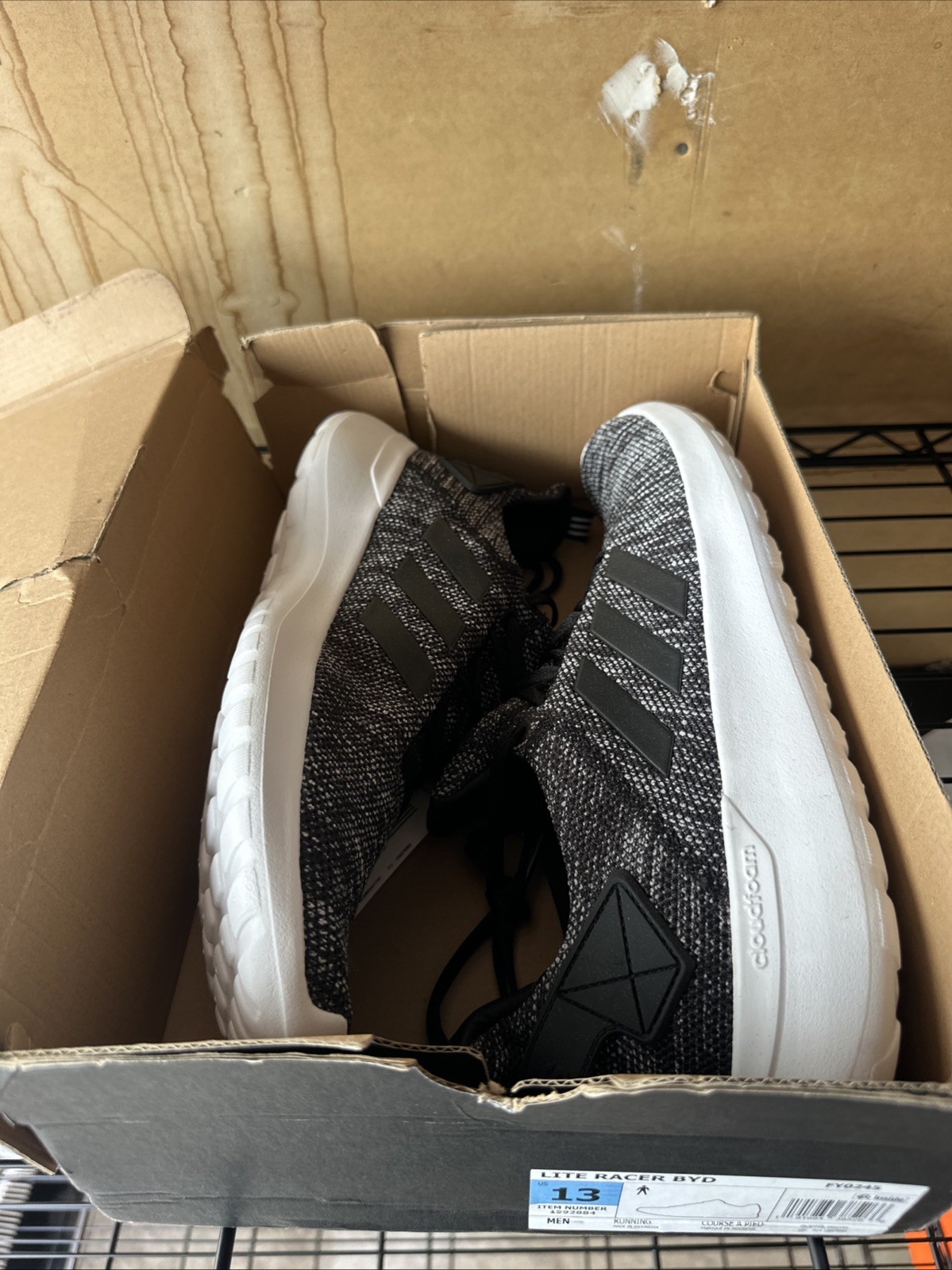 Size 13 – adidas Lite Racer BYD Black White
