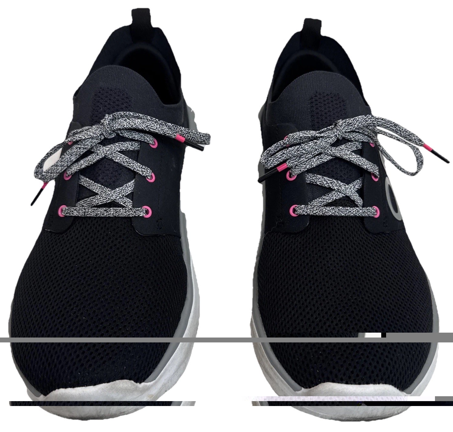 OOFOS OOmy Stride Womens 11 Recovery Black White Gray Pink Comfort Walking Shoes
