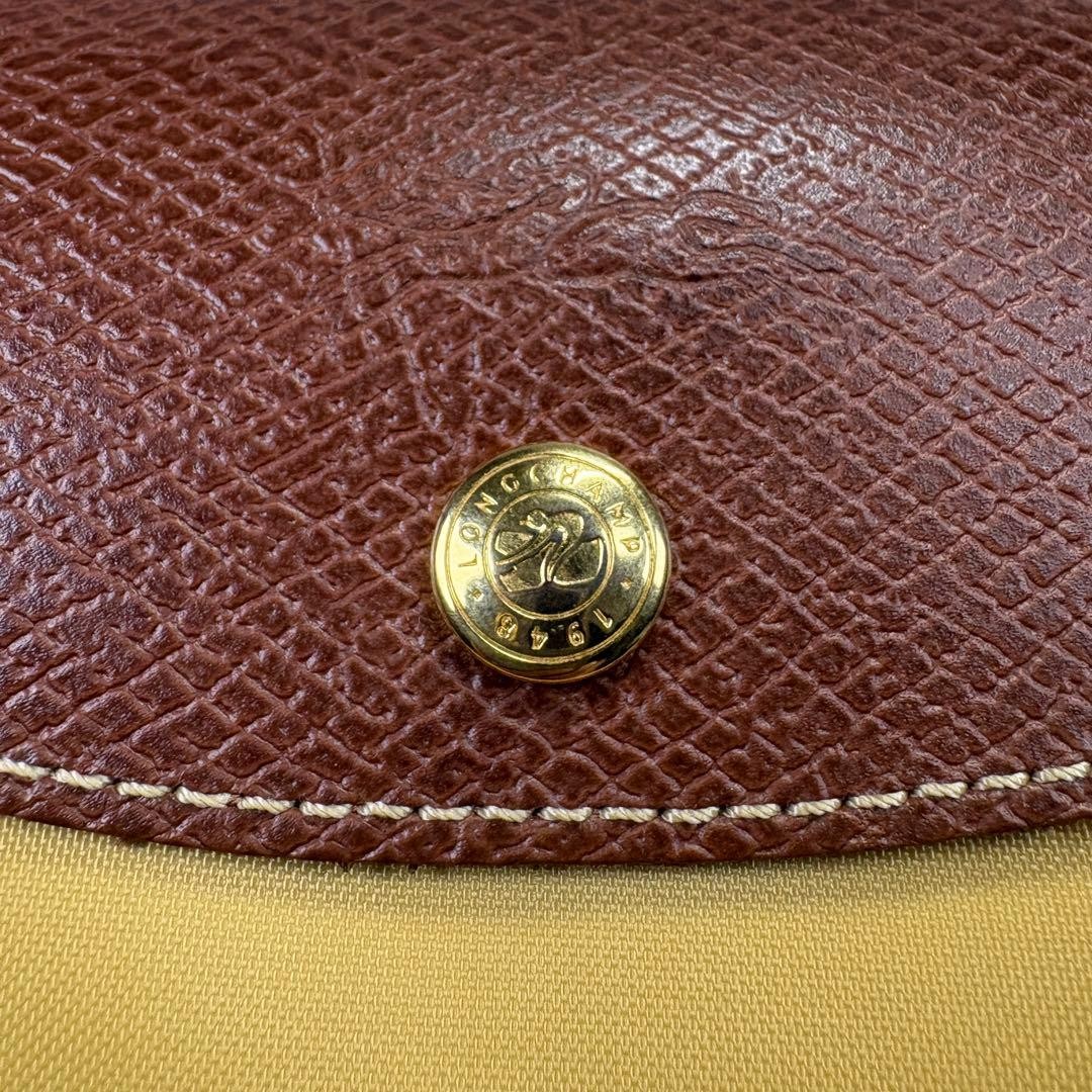 Longchamp Nylon Tote Bag Yellow Folding 10.2×19.3/11×7.9 in, Used