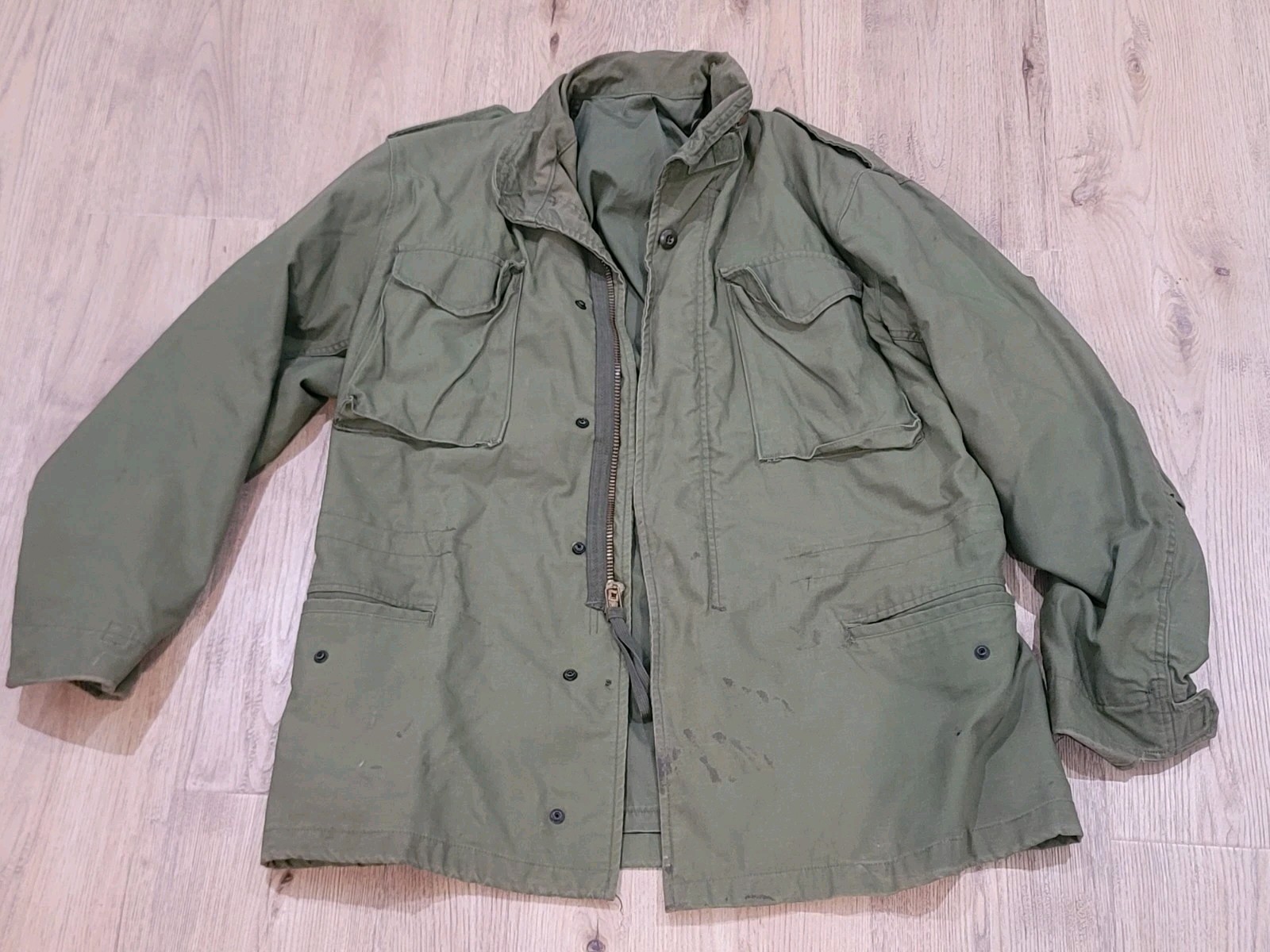 VINTAGE M65 US Military Cold Weather Field Jacket Green Med Long SERVAL Winfield
