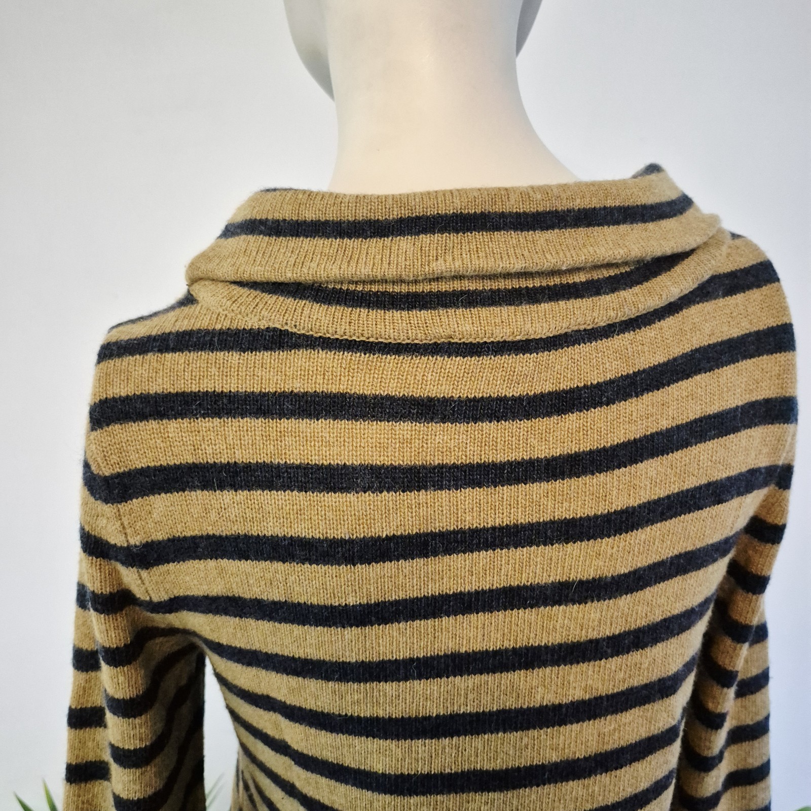 Seasalt Gulf Jumper Roll Neck Breton Stripe Size 8 Wool Alpaca Warm Cosy Winter