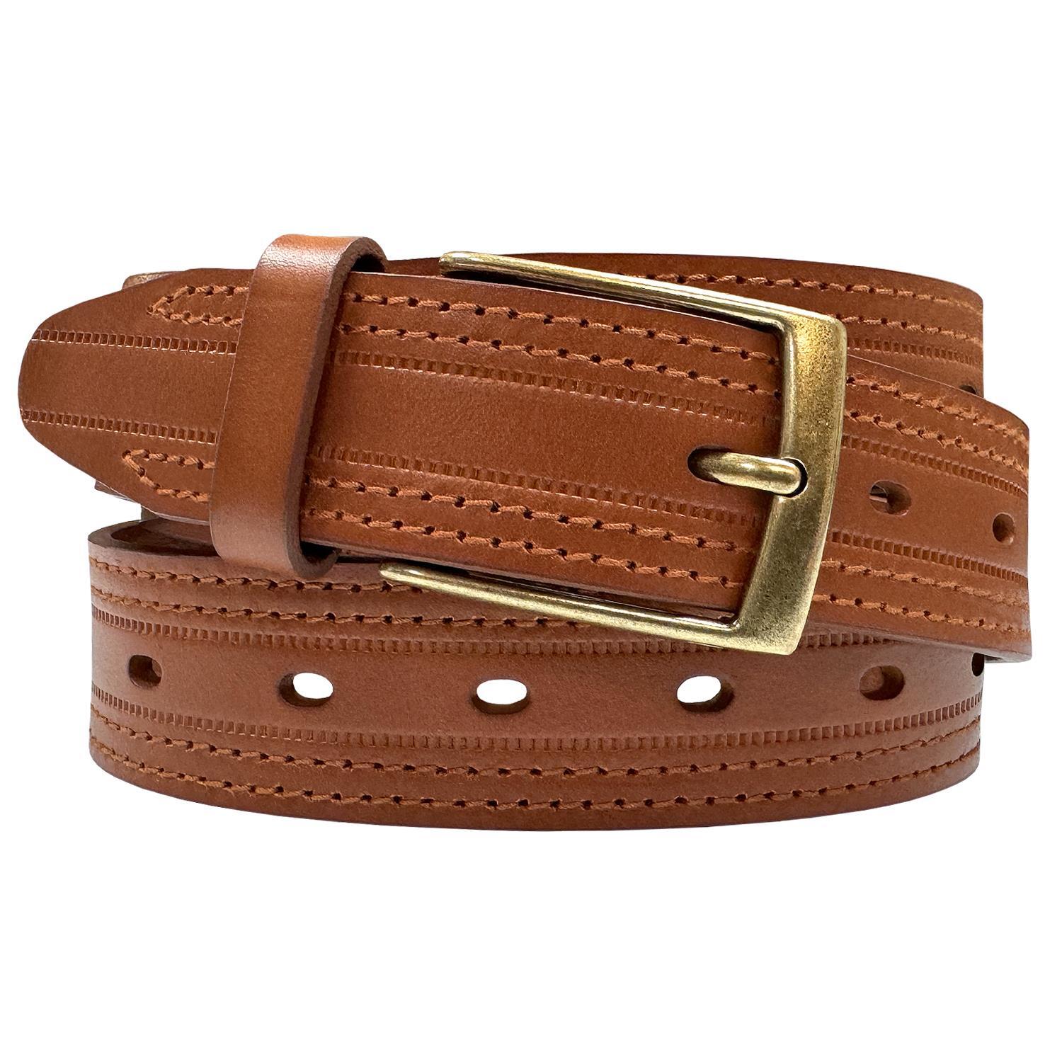 Men’s Belts One Piece 100% Genuine Leather Work Business Dress Belt