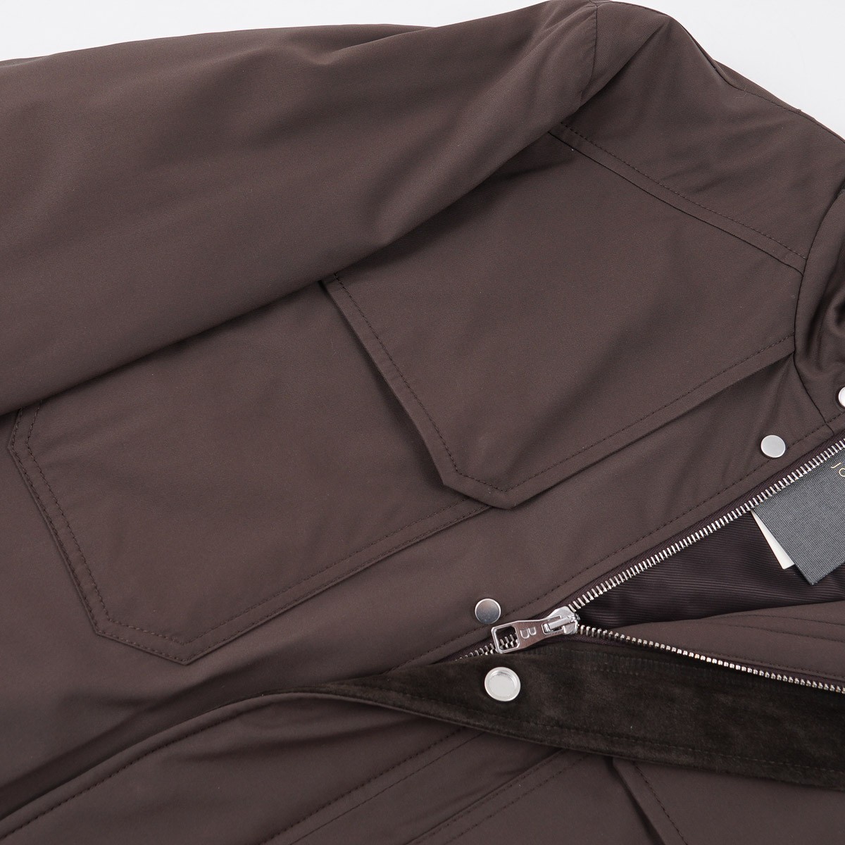 Brett Johnson ‘Lugano’ Brown Padded Silk Safari Field Jacket S (Eu 48) NWT