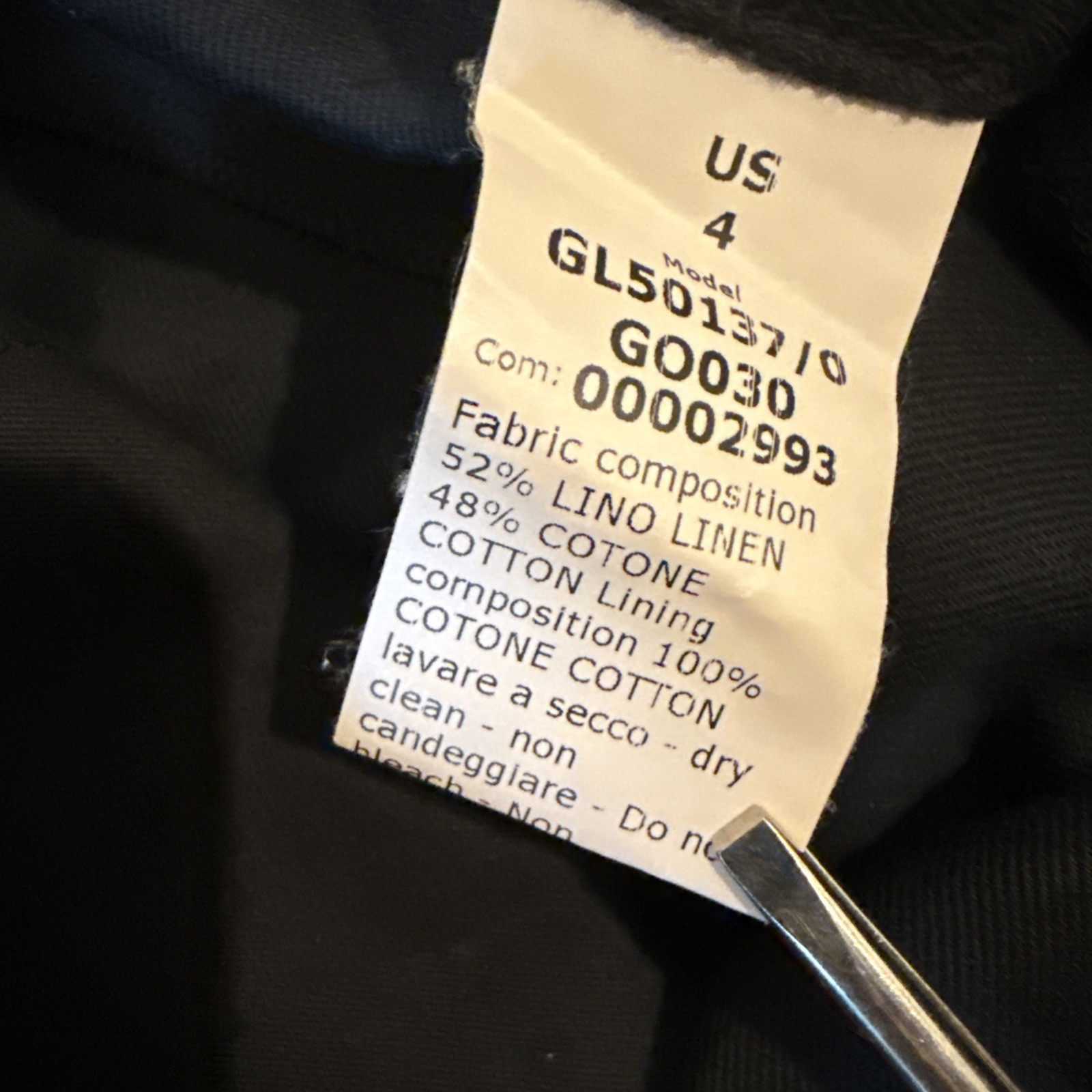G. Label by Goop Sleeveless Parachute Jumpsuit Navy Linen Blend Sz 4 Italy