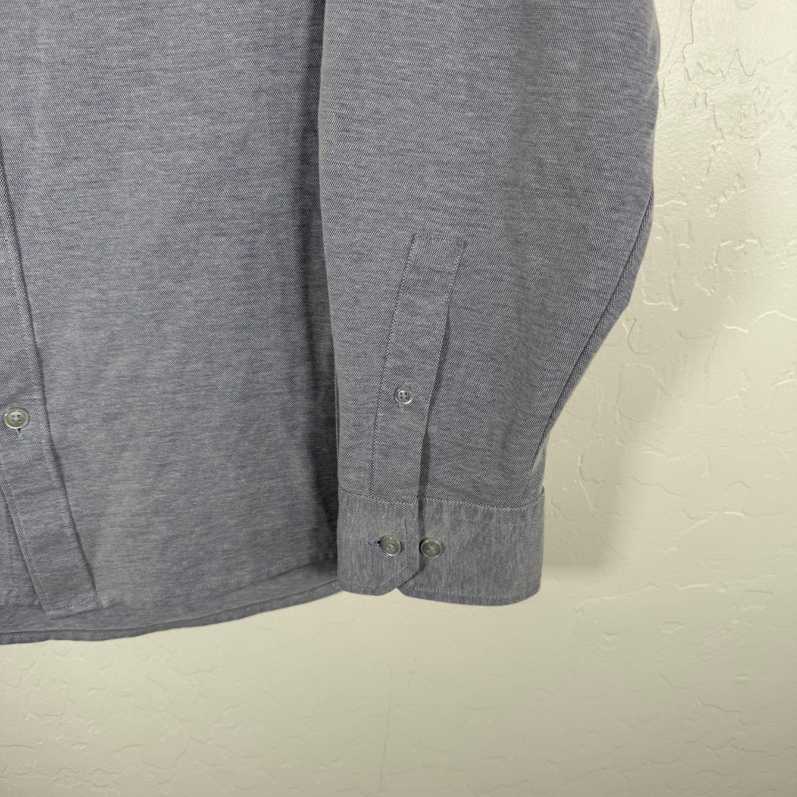 7 Diamonds Shirt Mens Large Gray Stretch Oxford Button Down 4 Way Stretch Cotton
