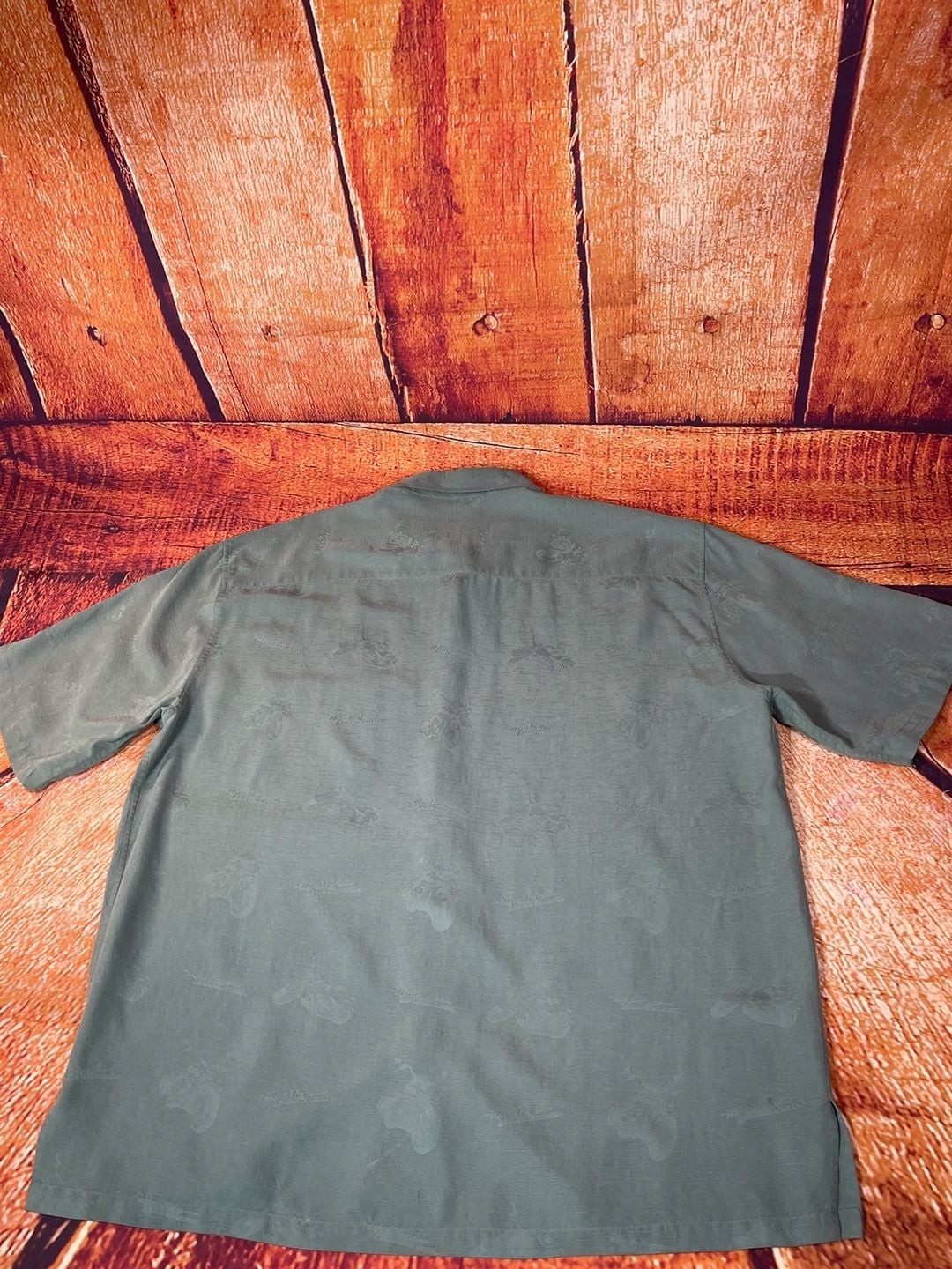 Harley-Davidson Tonal Motorcycle Jacquard Short Sleeve Button Down Shirt 2XL