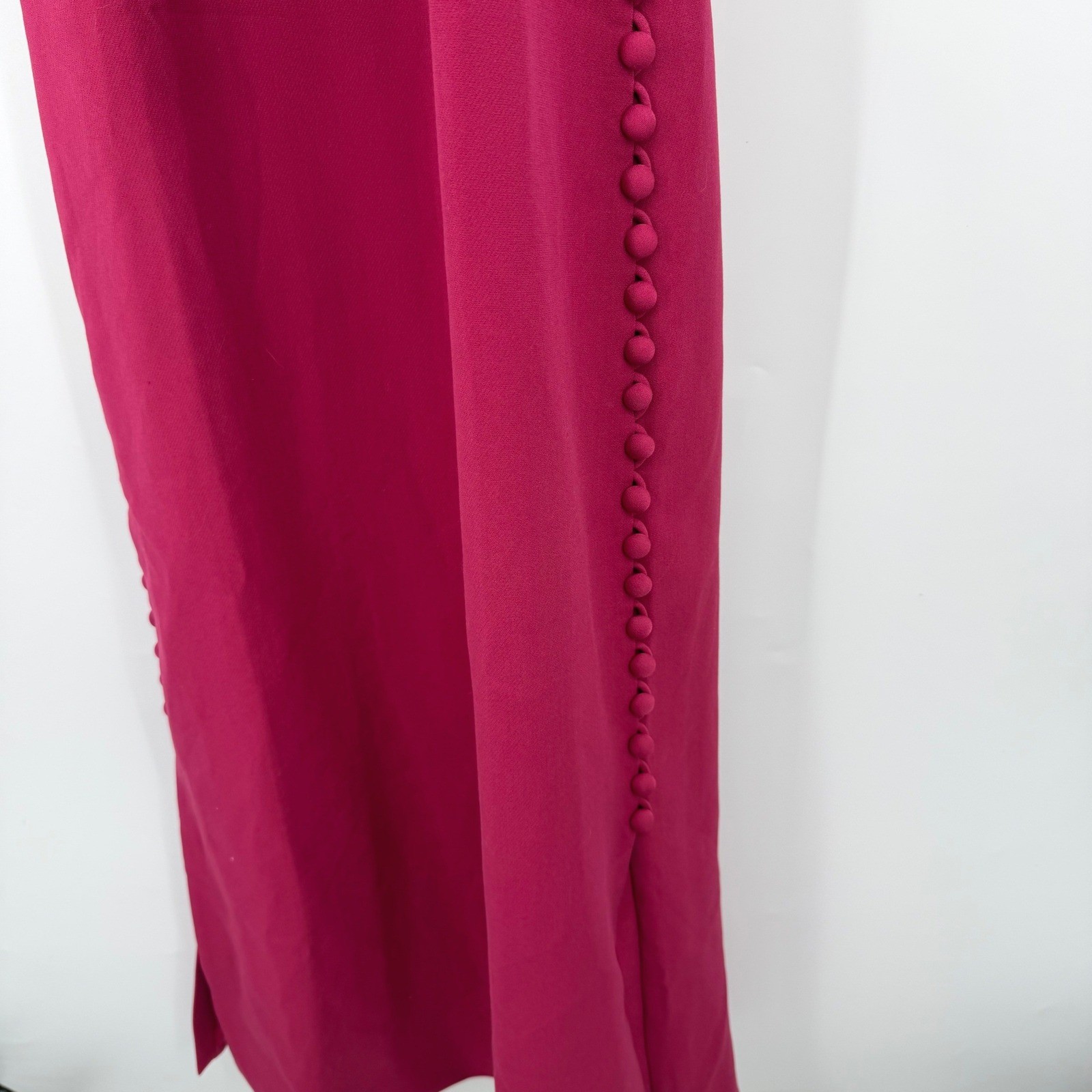 Tuckernuck Raspberry Crepe Button Camille Maxi Dress Sz 8 Sleeveless Column Gown