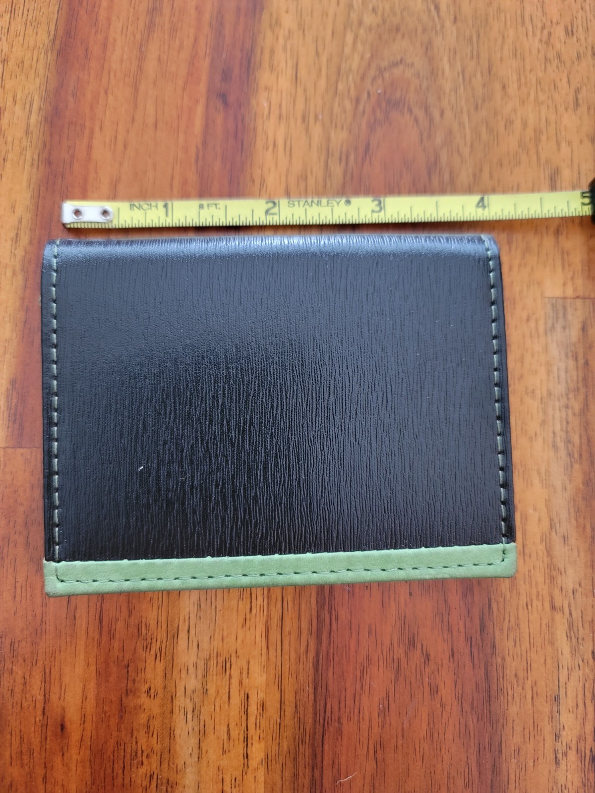 Murano Green/Black Slim, Bifold Leather Wallet for Men, ID Window, Card Slots