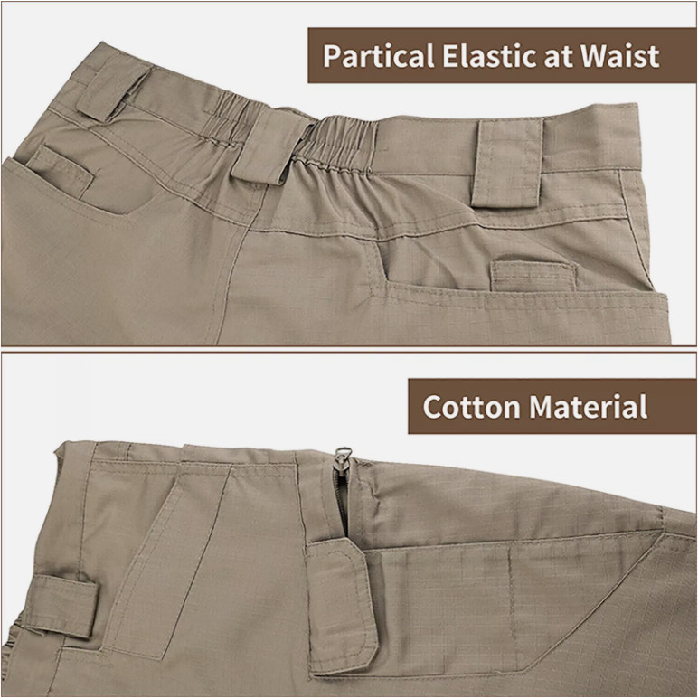 Men Tactical Cargo Pants Soldier Straight-fit Work Combat Trousers Outdoor Pants