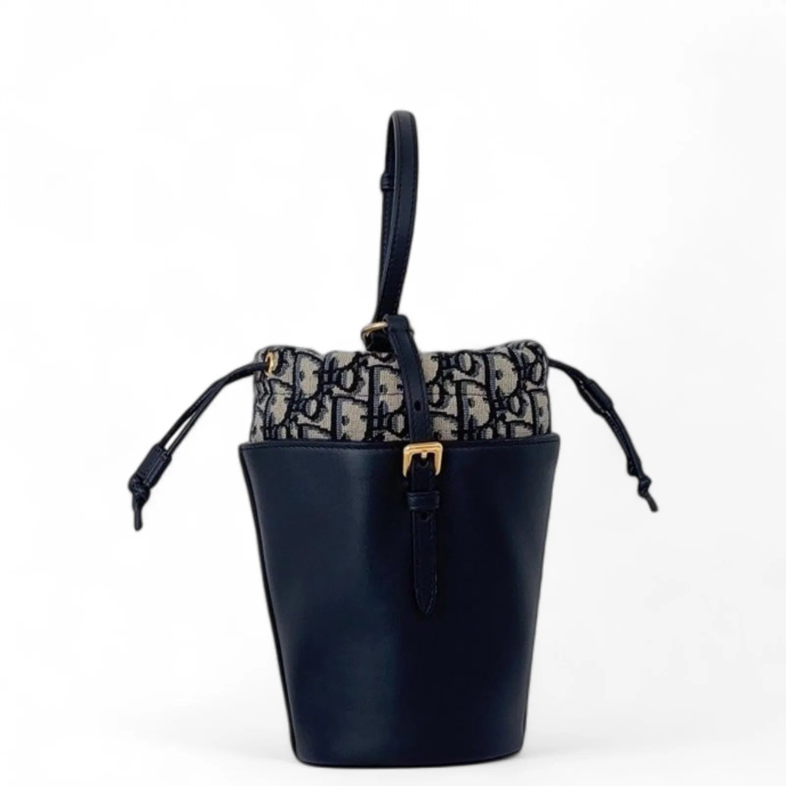 Dior Bucket Black Beige Navy Oblique Calfskin (pa072426a0r)