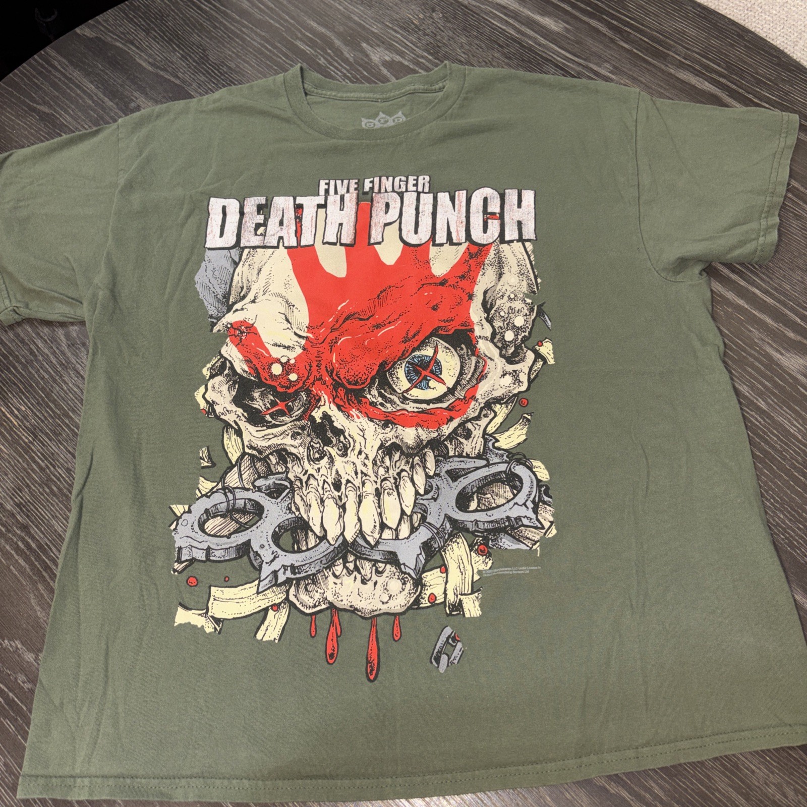 Five Finger Death Punch Warhead T-Shirt Olive Green Mens Size XL