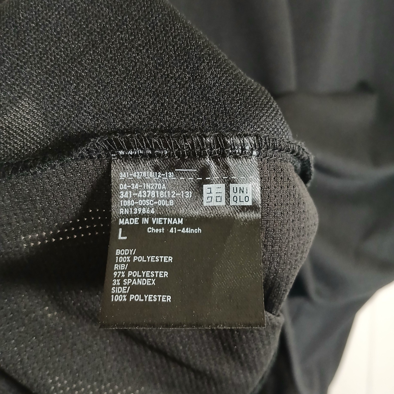 Uniqlo x Theory Blade Collar Mandarin Polo Shirt Mens L Black Dry-Ex Quarter Zip
