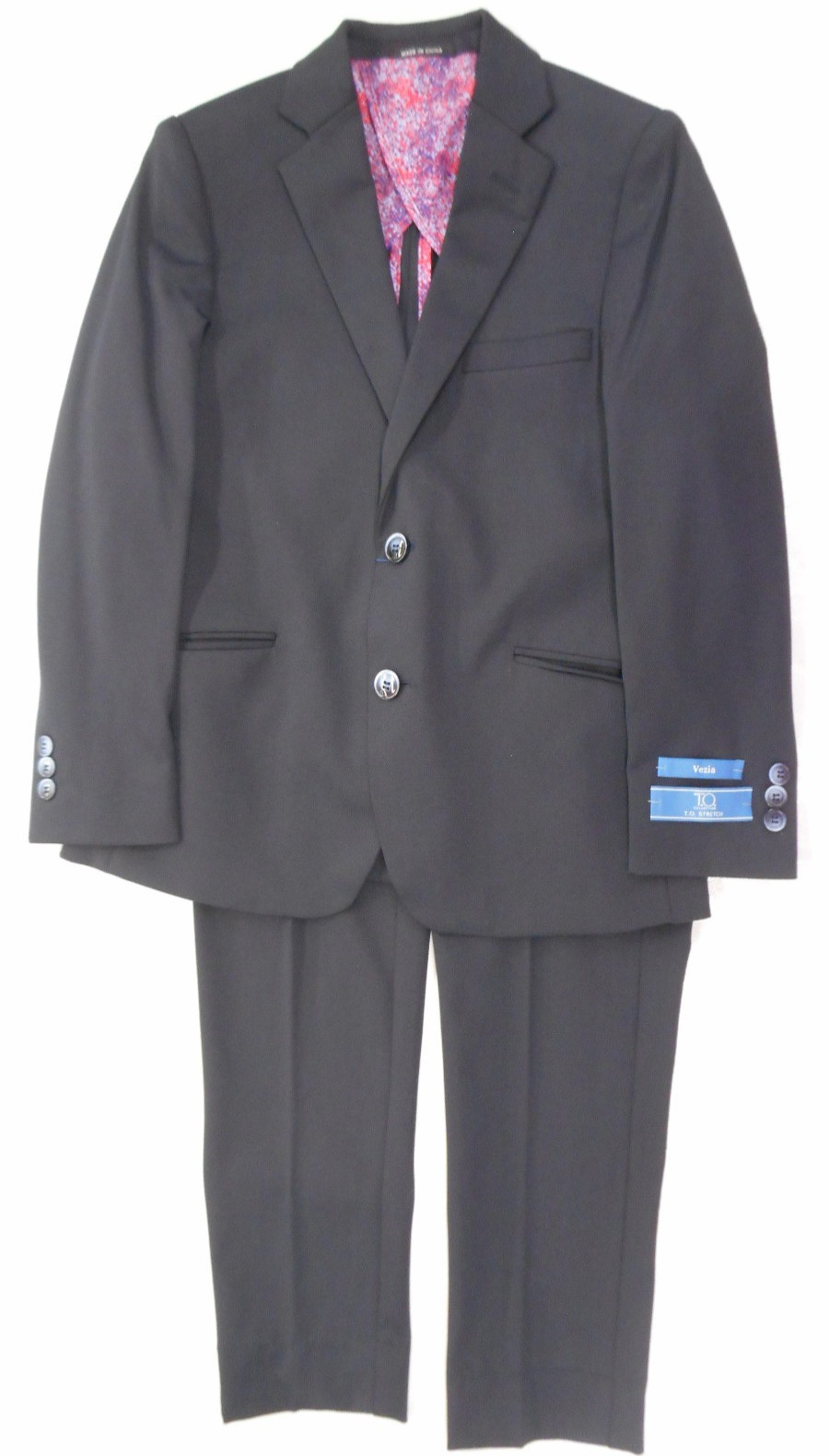 Boys T.O. Navy Blue Jacket & Pants 2PC. Suit Husky Sizes 8 – 20