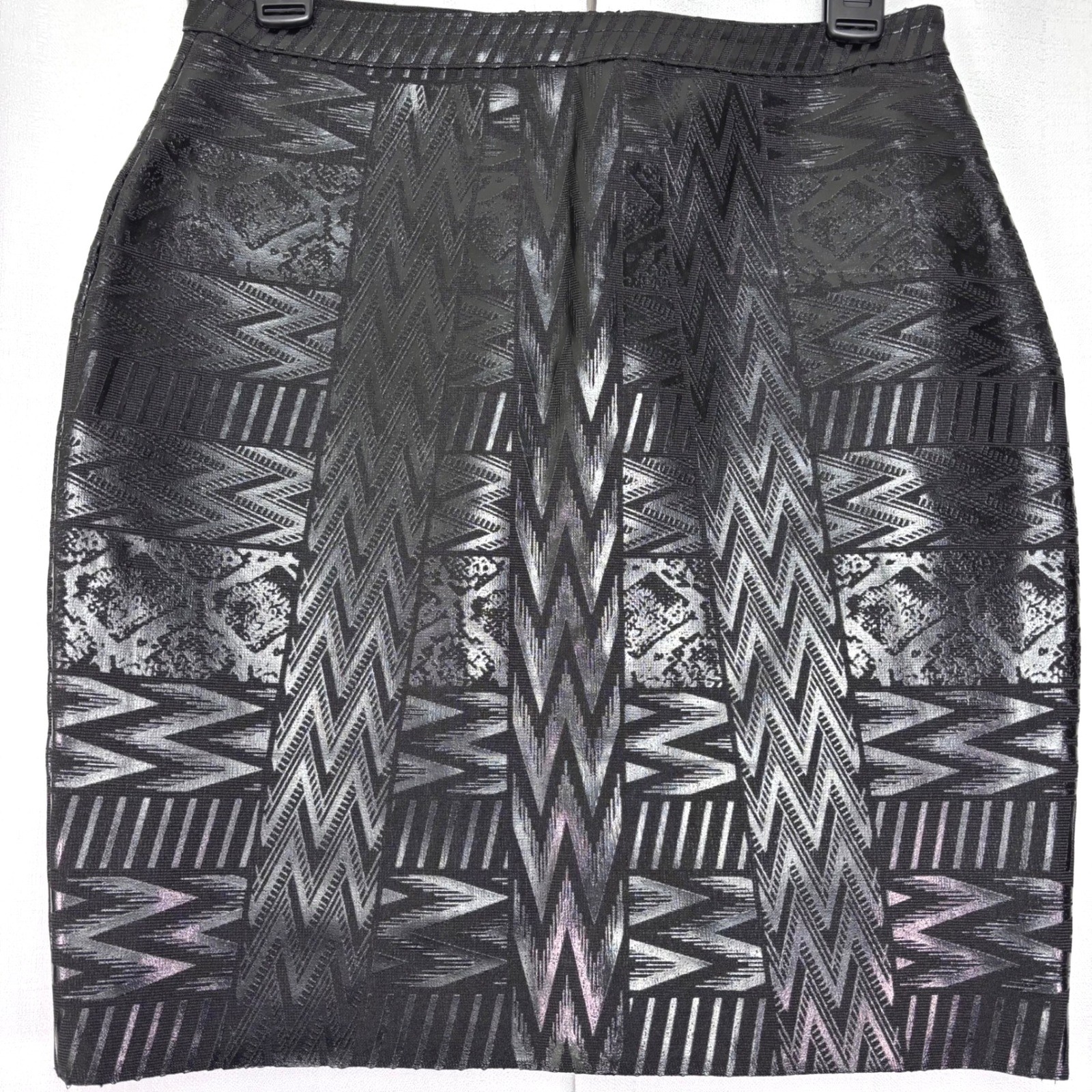 Geometric Print PVC Faux Leather Mini Skirt Unbranded Womens Sz M