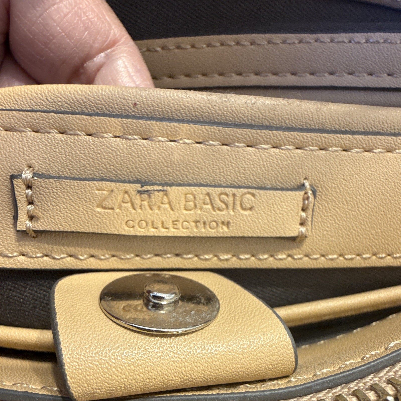 ZARA Basic Collection Gray Top Handle Satchel Bag, Detachable Strap