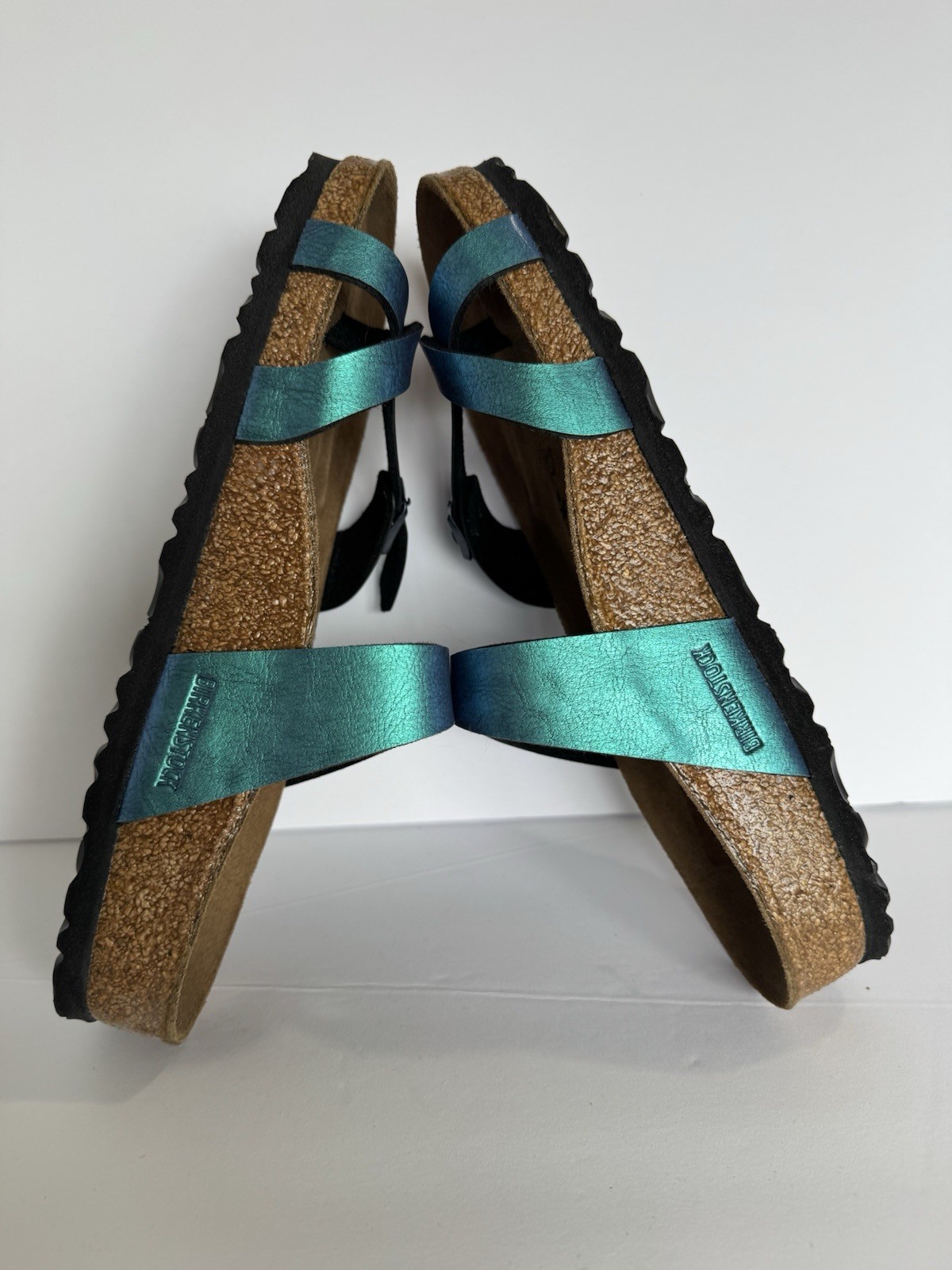 Birkenstock Sandals Toe Loop Mayari Size 38 Birko-Flor Graceful Gemm Blue-Green
