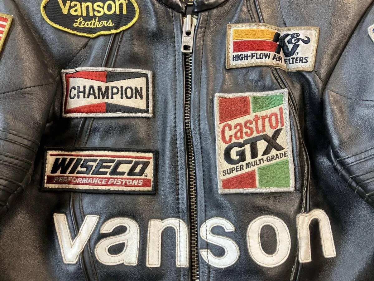 Vanson One Star unique Leather Motorcycle Race Jacket Black