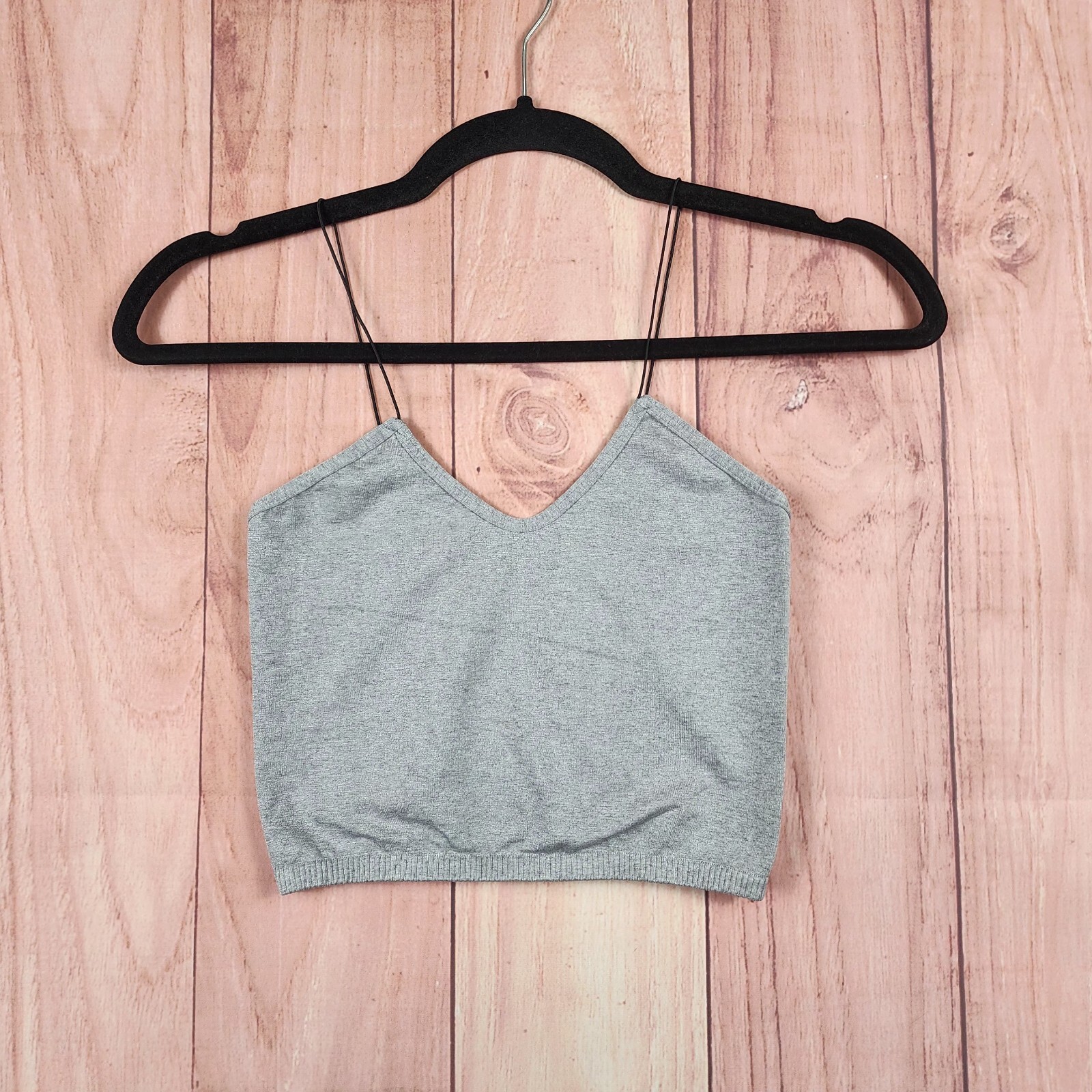 Free People Intimately Skinny Strap Brami Crop Top Womens Sz XS/S Gray NWOT