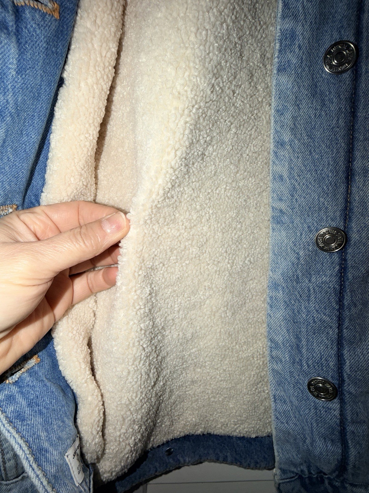Zara Cotton Fleece And Denim Linen Jacket Small