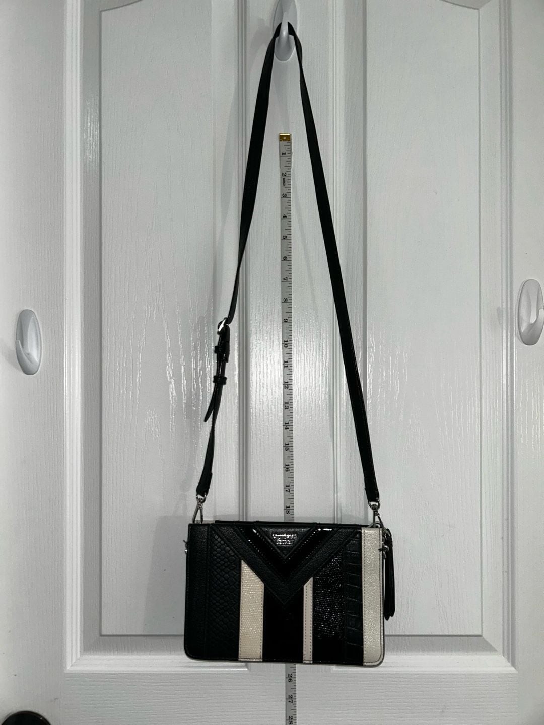 Victoria’s Secret Black and White Mixed Texture Crossbody Bag
