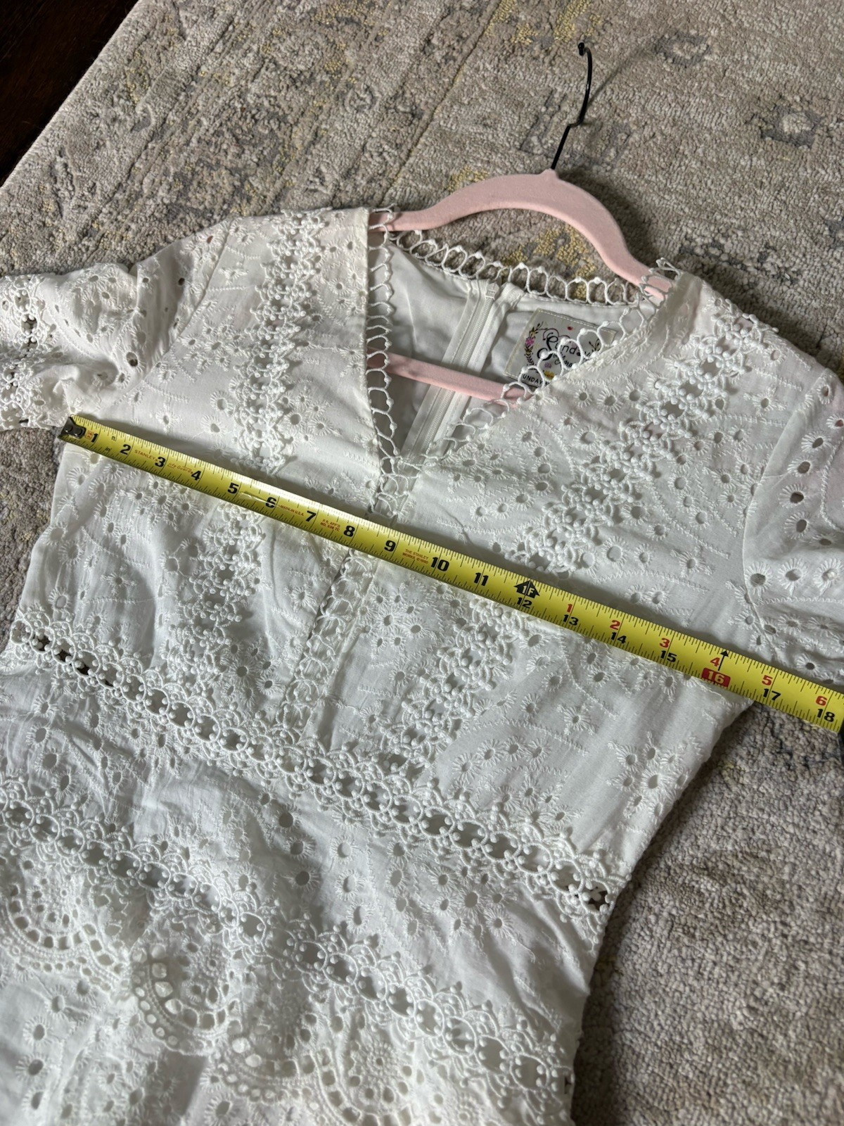 Anthropologie Sunday mi Amor dress White Cotton Romantic Eyelet Lace M