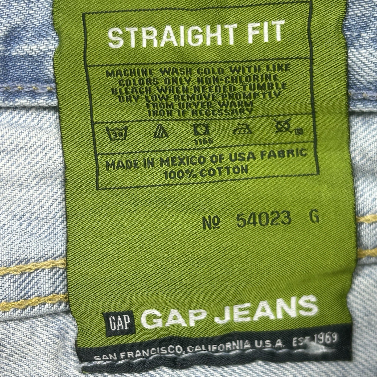 Vintage GAP 1969 Jeans Men’s 36×29 Blue Stonewash Button Fly Straight Fit Y2K