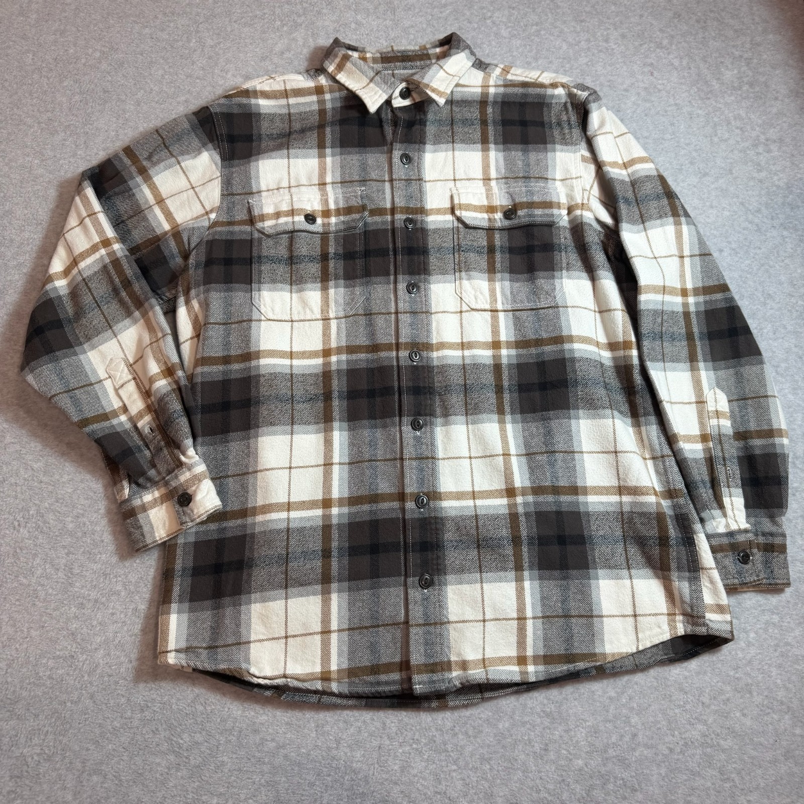 Red Head Heavyweight Flannel Shirt Men’s XLT Brown Black Plaid Cotton Workwear